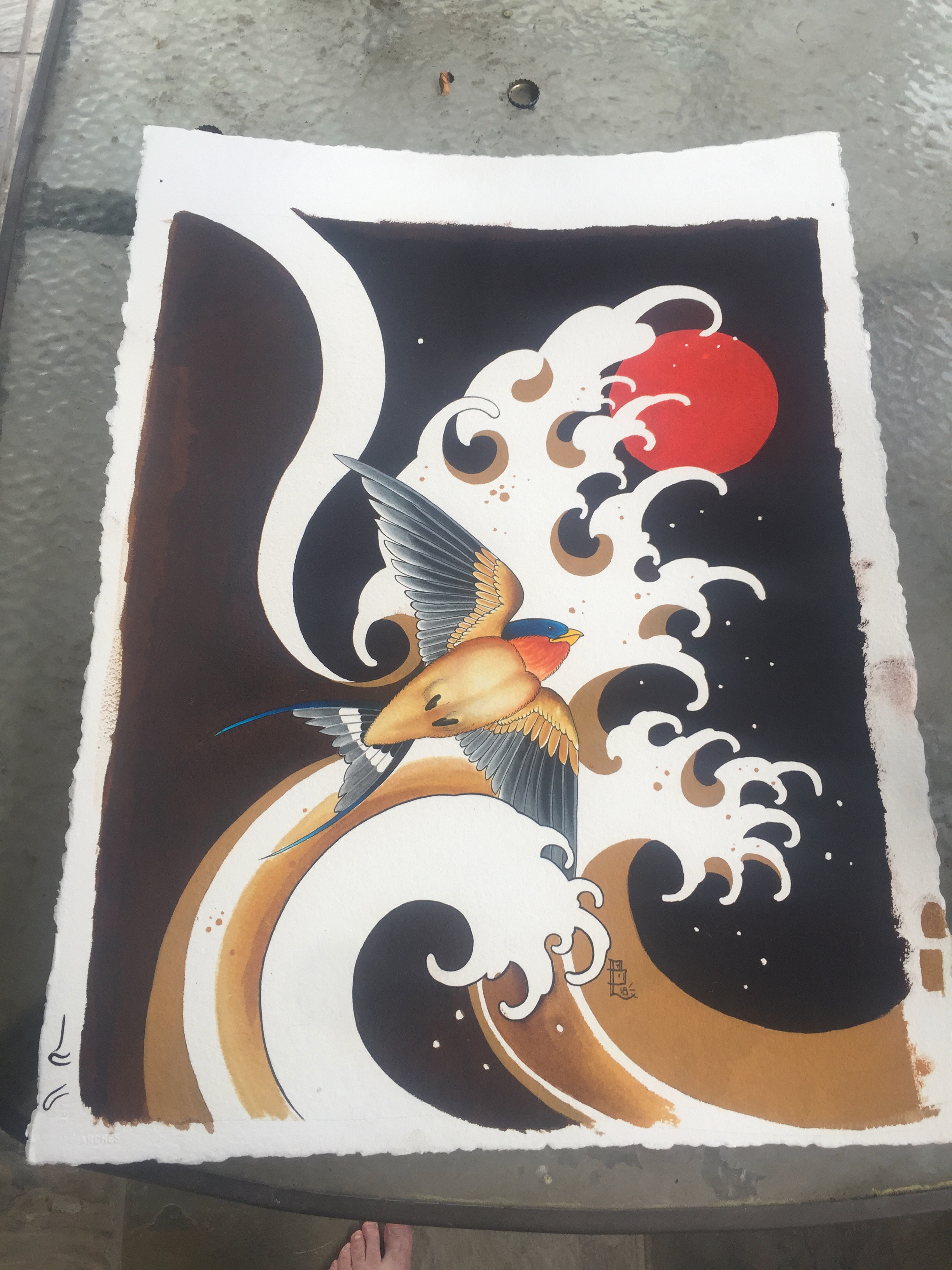 wave and swallow