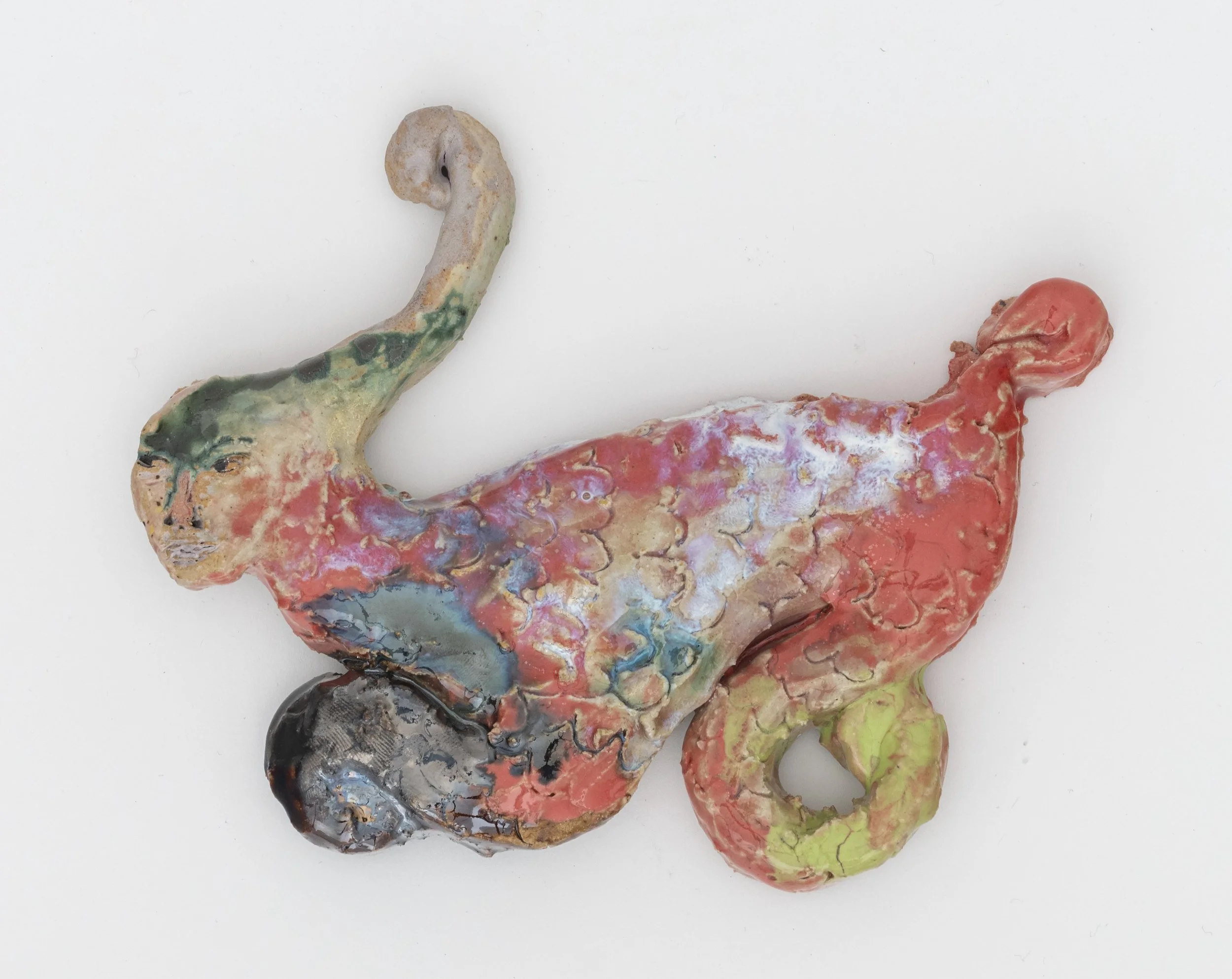 “Stellar Channels (8),” 2024, ceramic, 6 × 7 x 1/2 inches