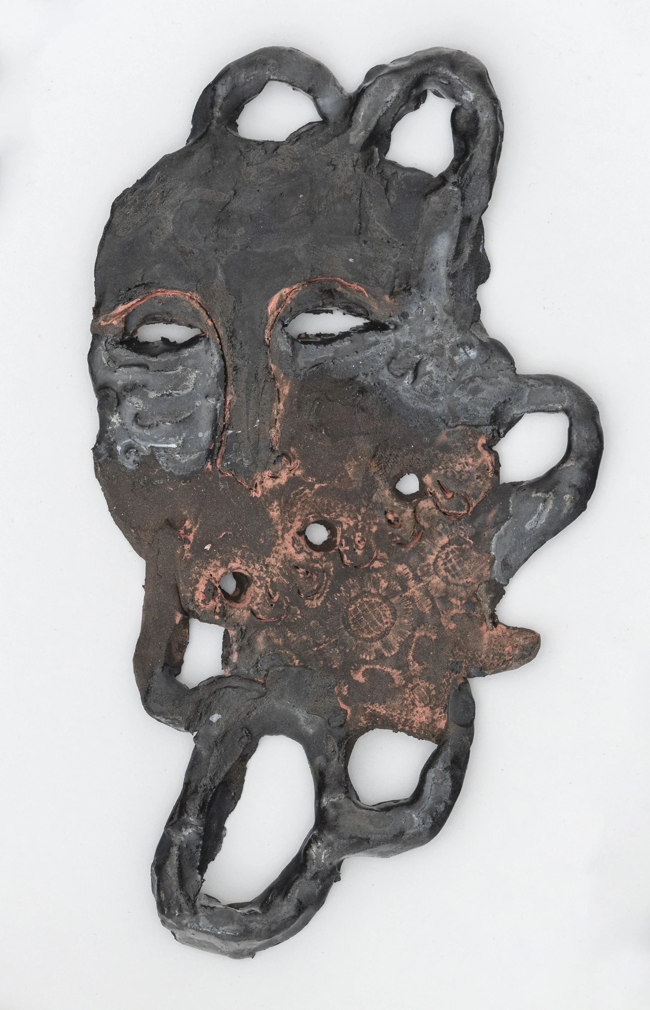 “Stellar Channels (12),” 2024, ceramic, 8.25 × 4.5 x 1/2 inches