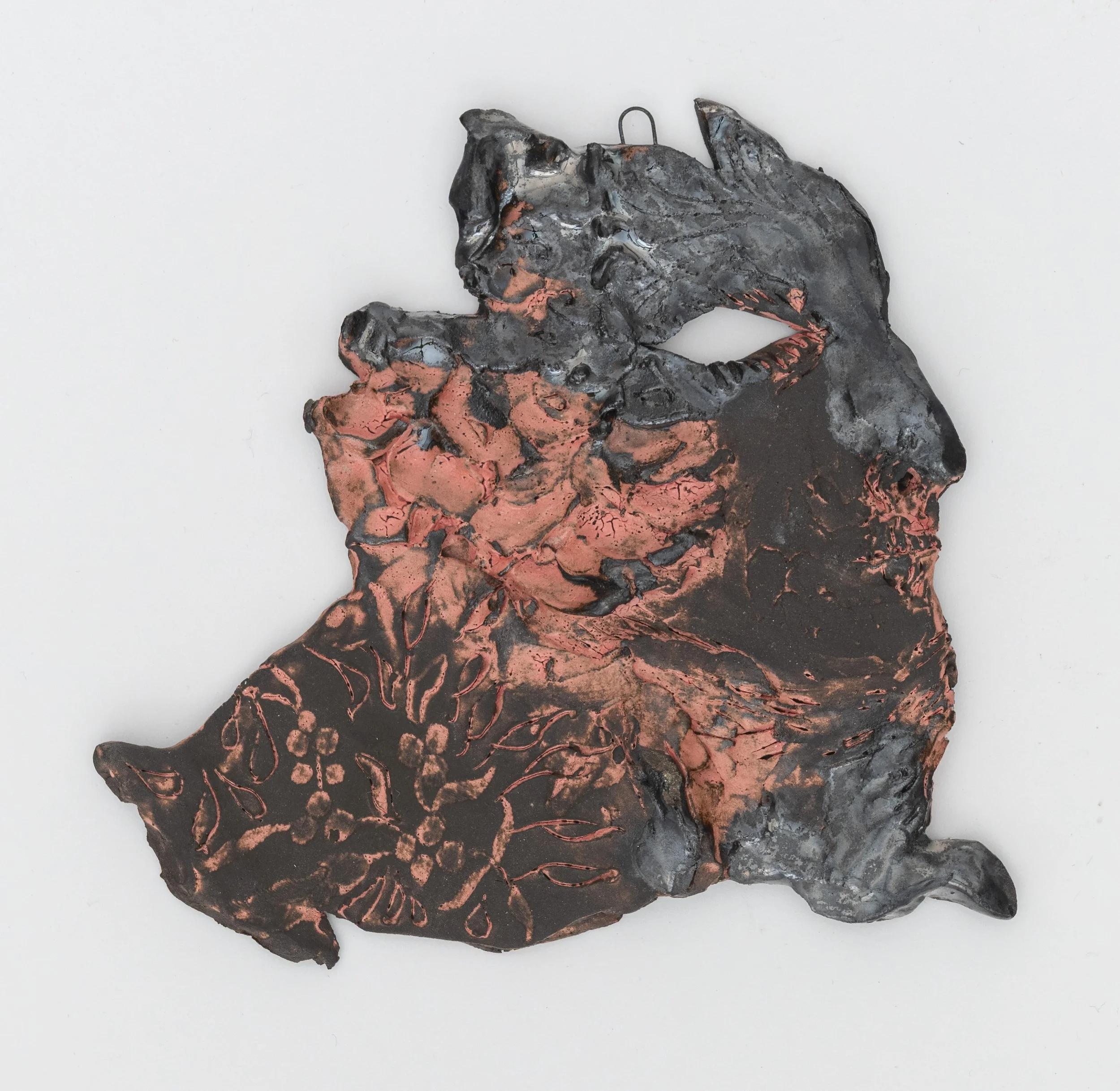 “Stellar Channels (13),” 2024, ceramic, 6.5 x 6.5 x 1/2 inches In the series “Stellar Channels,” I created interspecies ceramic forms, referencing constellations, ancient Filipino designs, and mythological creatures from Filipino folklore. I am int