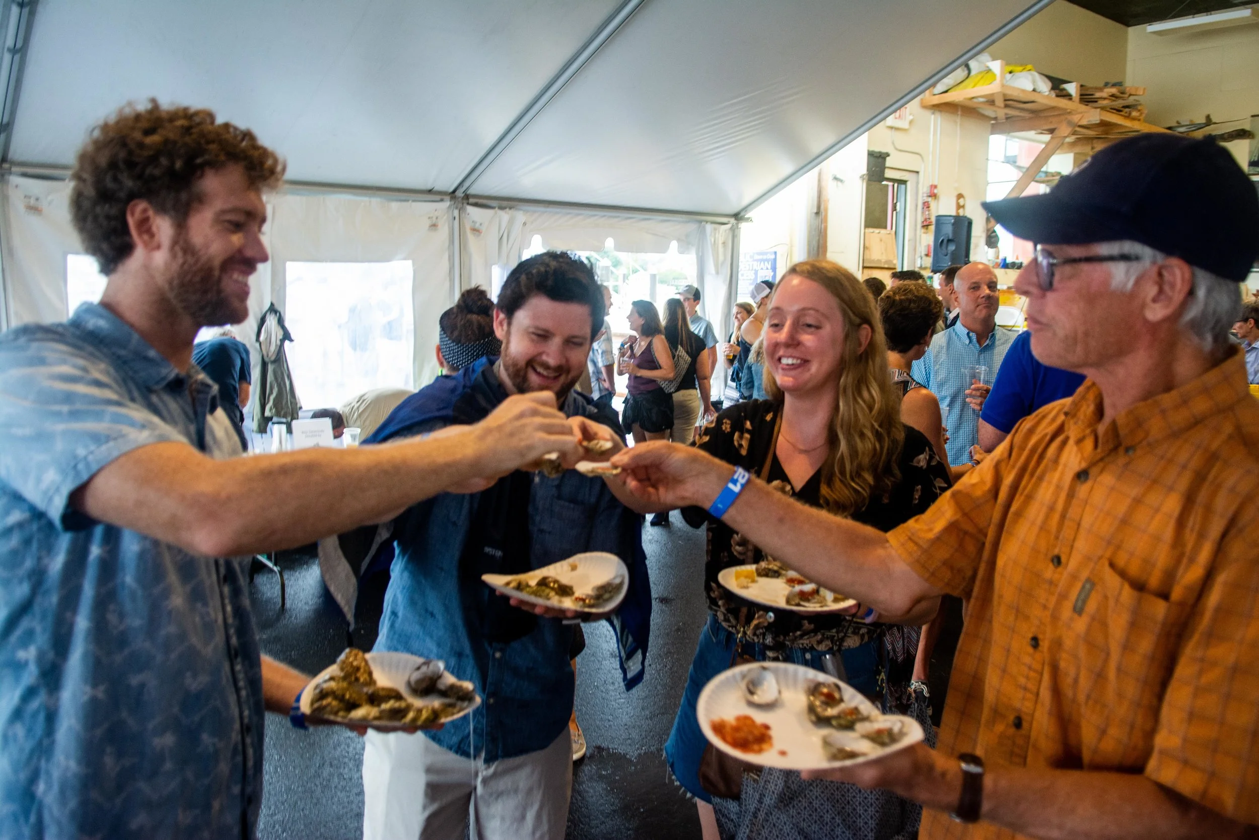 Enjoying Oysters With Friends
