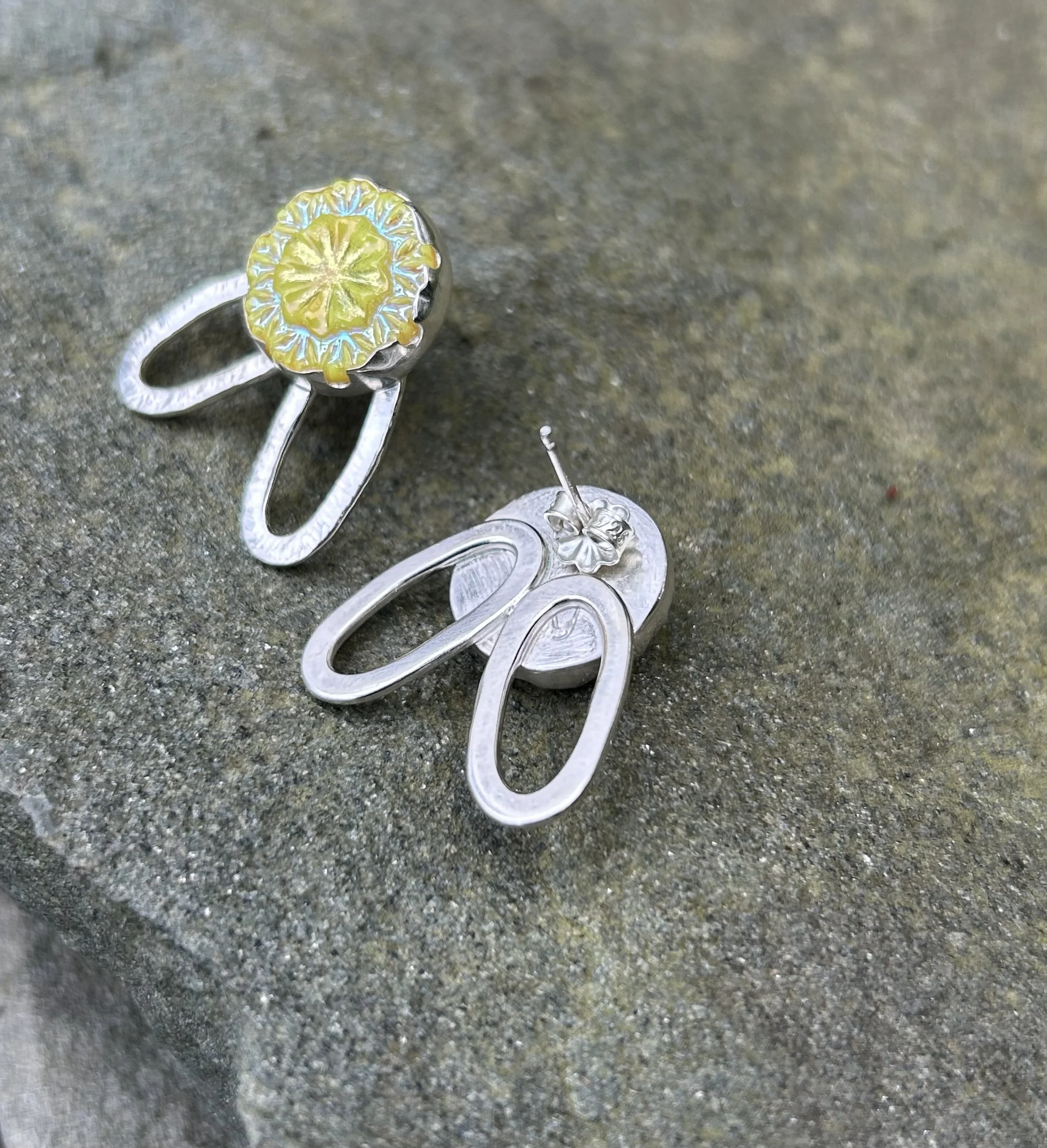 yellow floral button post earrings 2.jpg