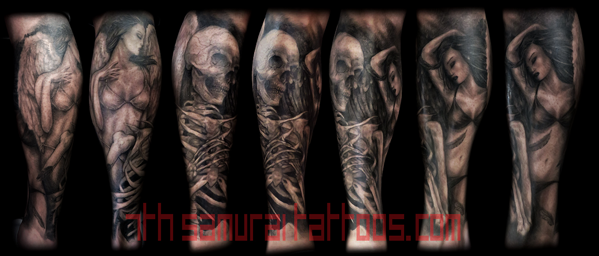 Tattoo Art 3 Demons Over Grey Background Sketch Stock Illustration   Illustration of rose dead 29132190