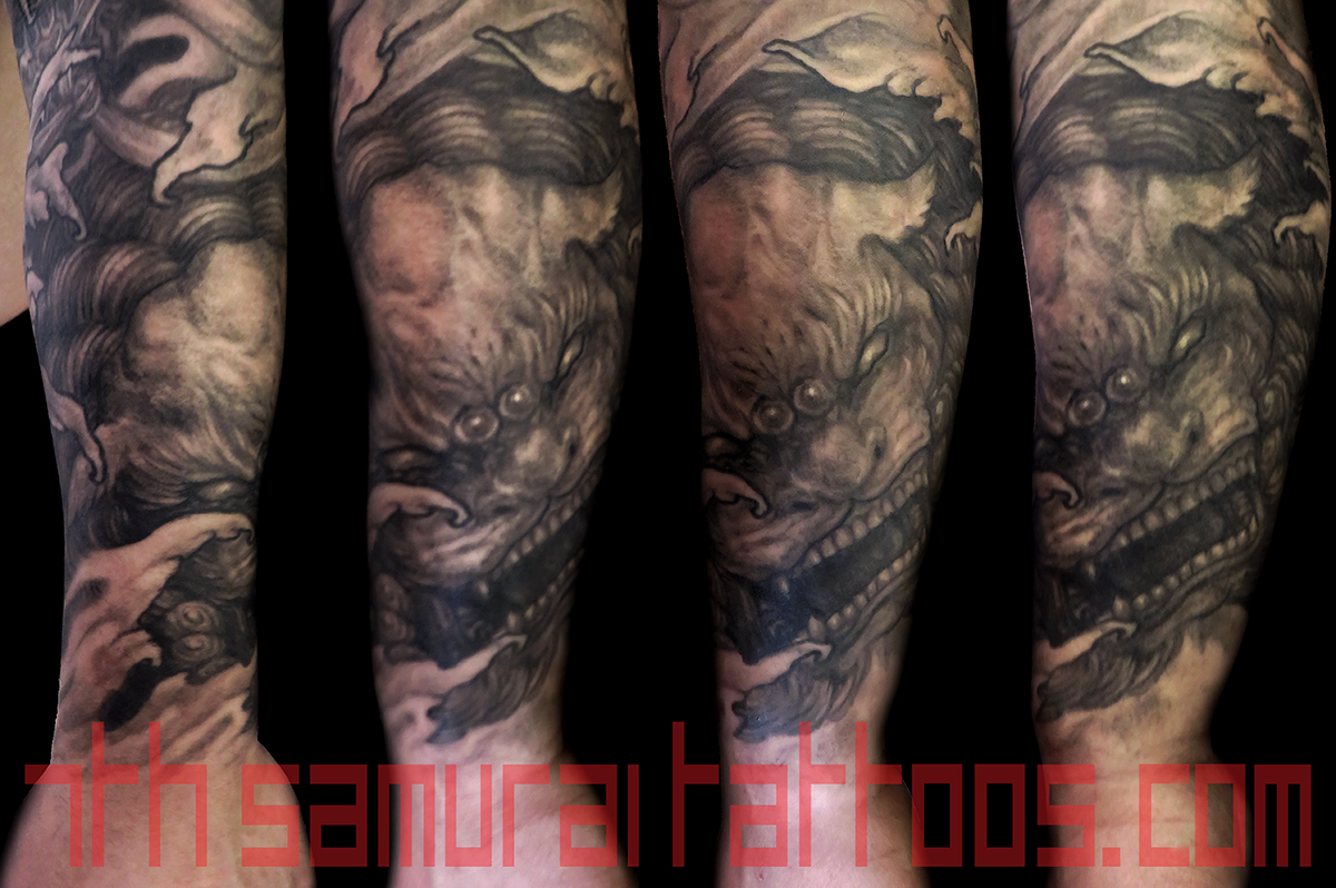 fudogs koi monkey king mens sleeve tattoo asian kai 7th samurai edmonton canada 2015
