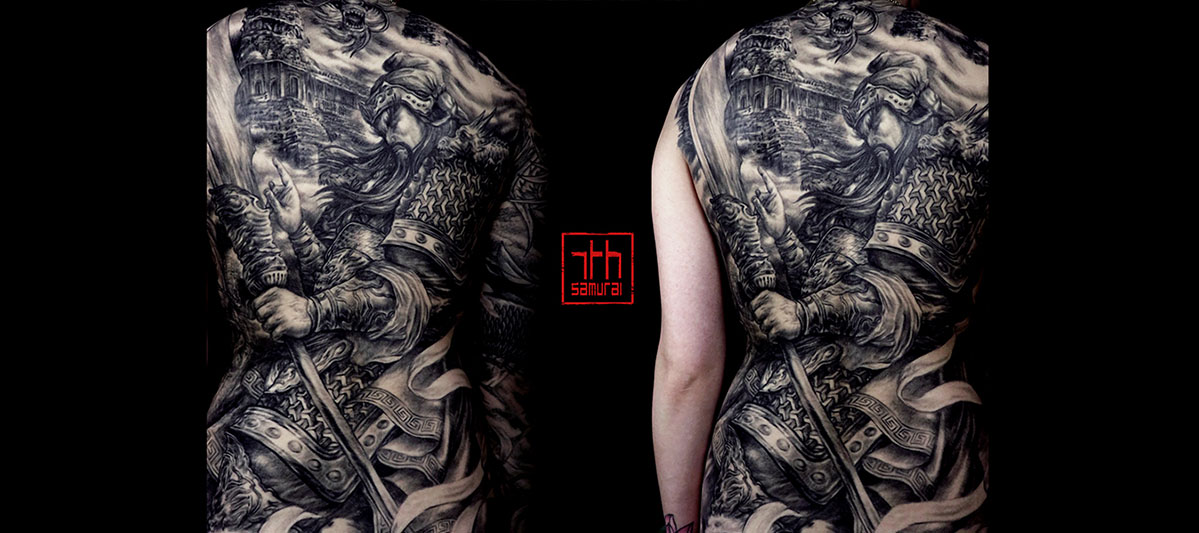guan yu back tattoo