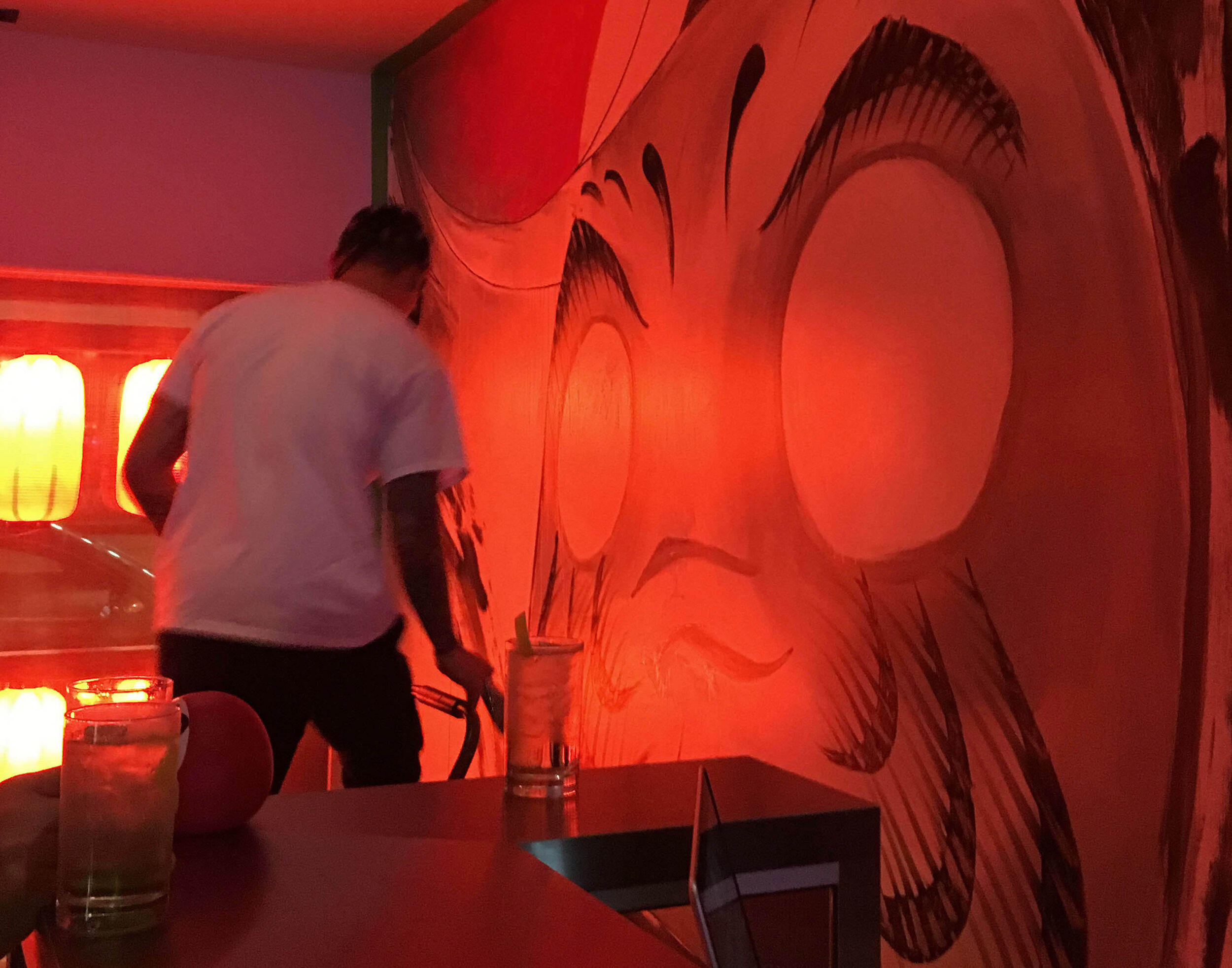 Edmonton alberta artist kai 7th samurai painted japanese art daruma Wall mural restaurant Jasper downtown YEG abstract painting graffiti  (Copy)