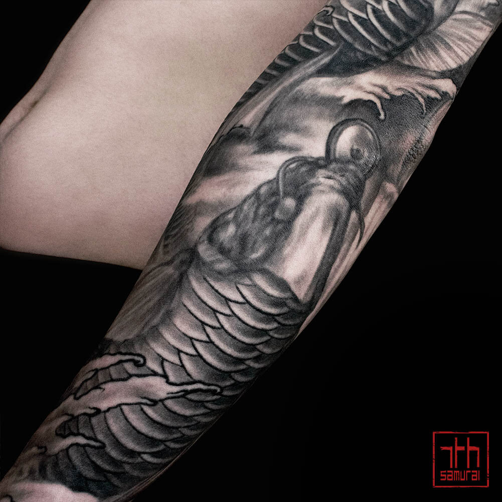 Noh japanese mask hannya hanya koi swimming upstream rock statue money frog bamboo men’s asian sleeve kai 7th samurai edmonton best tattoo 2019