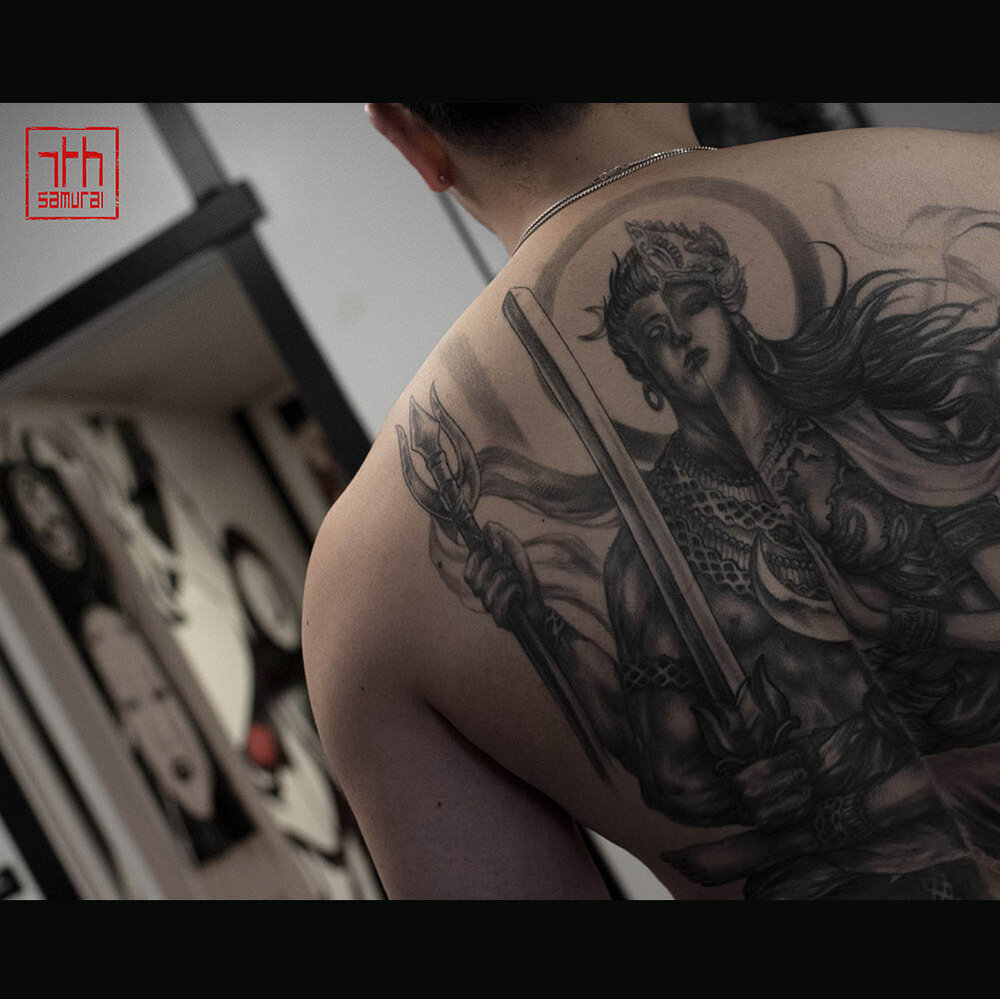 buddist deity god yoga ohm half male man half female best woman sword tattoo  kai edmonton 2020 — 7th Samurai Tattoos
