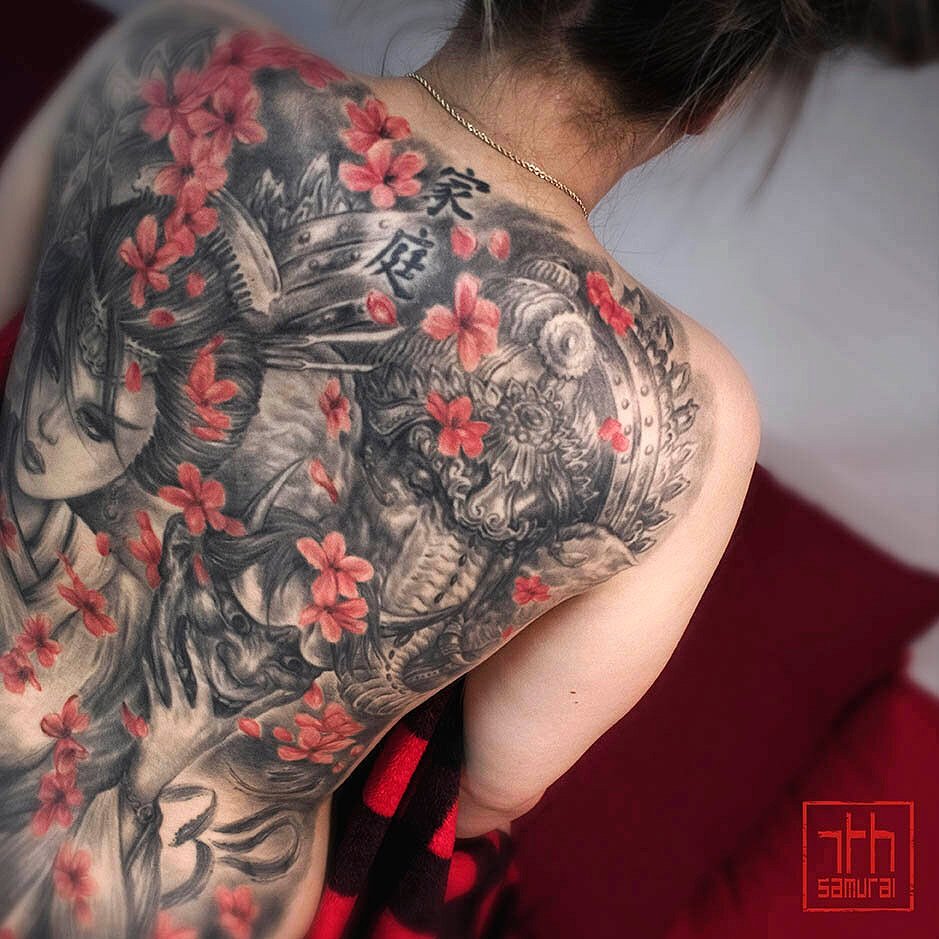 Back Piece Tattoos With Japanese Tattoo Designs Especially Geisha Tattoo  With Image Back Piece Japanese Geisha Tattoo For Women Tattoos Picture  Gallery  Art of Tattoos Gallery