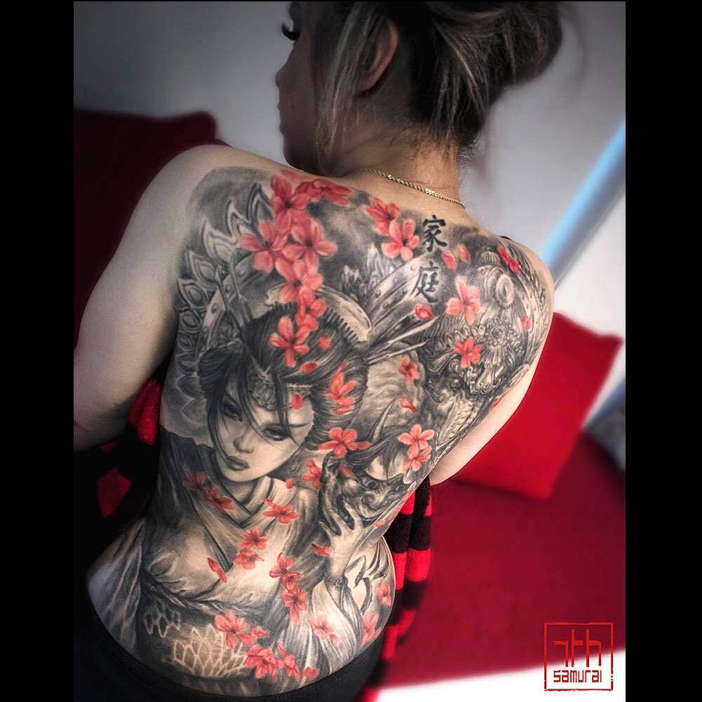 Shoulder Japanese Geisha Tattoo by Michael Litovkin