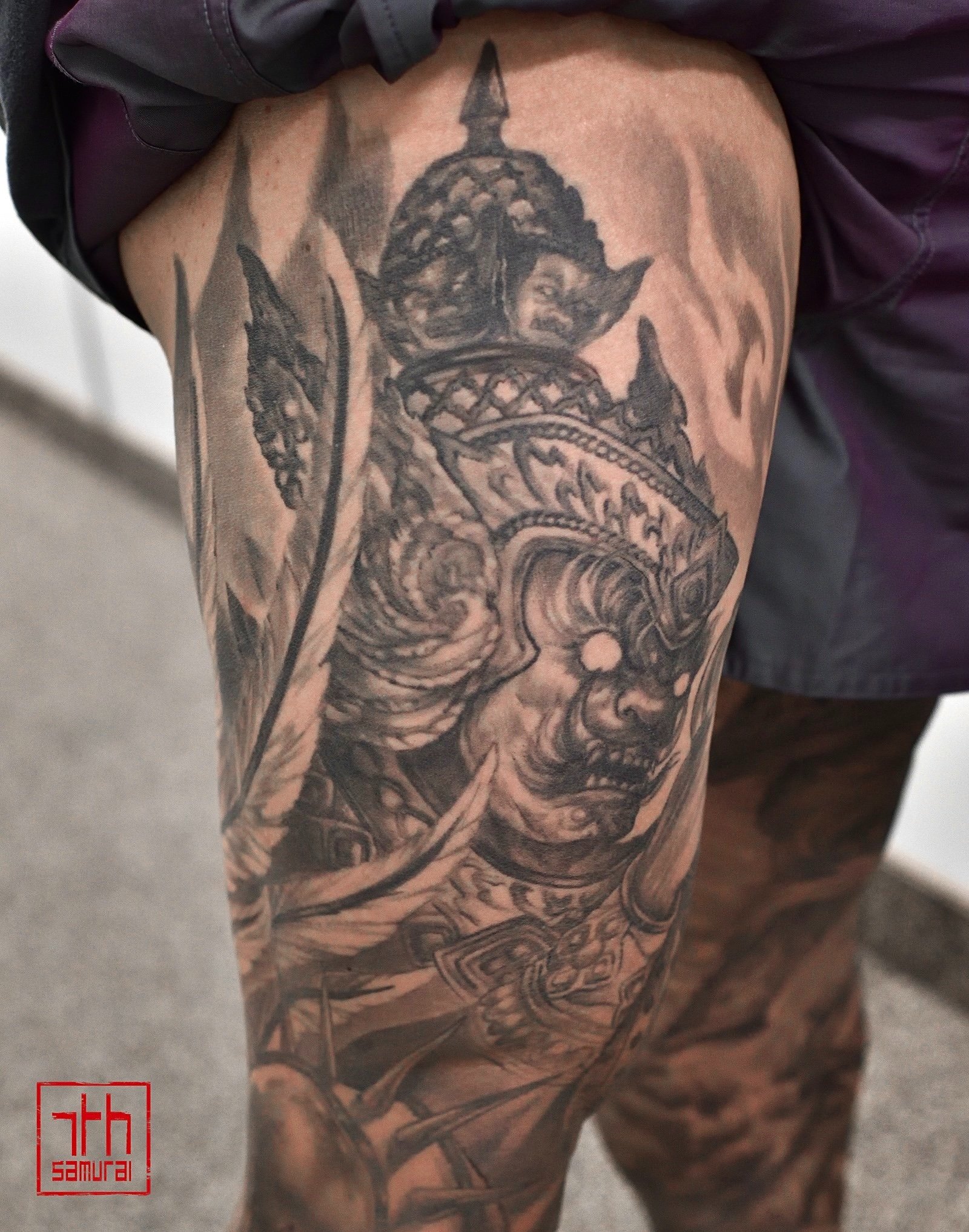 deity garuda yaksha warrior thai tattoo leg deity sleeve kai 7th samurai asian 2021 