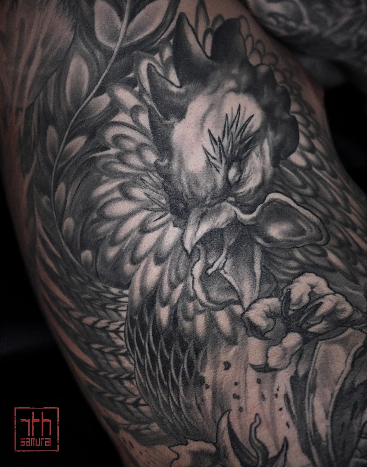 rooster year of cock fight side rib tattoo men’s  asian artist: Kai 7th Samurai. Edmonton, Alberta, Canada 2023 best 2024 calgary vancouver toronto california