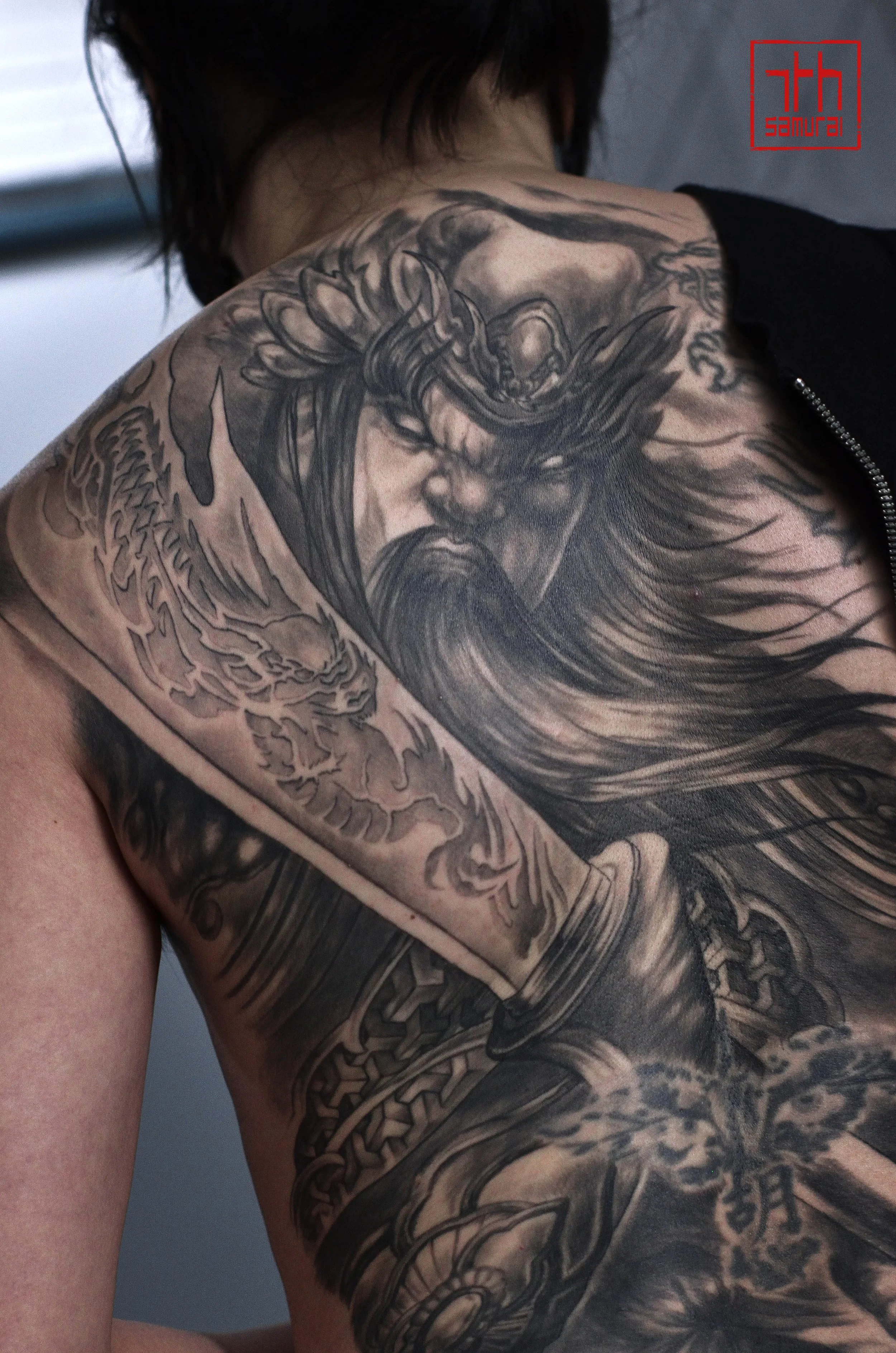 asian artist tattoo chinese god of war guan yu deity asian half back piece by kai 7th samurai 2021 edmonton