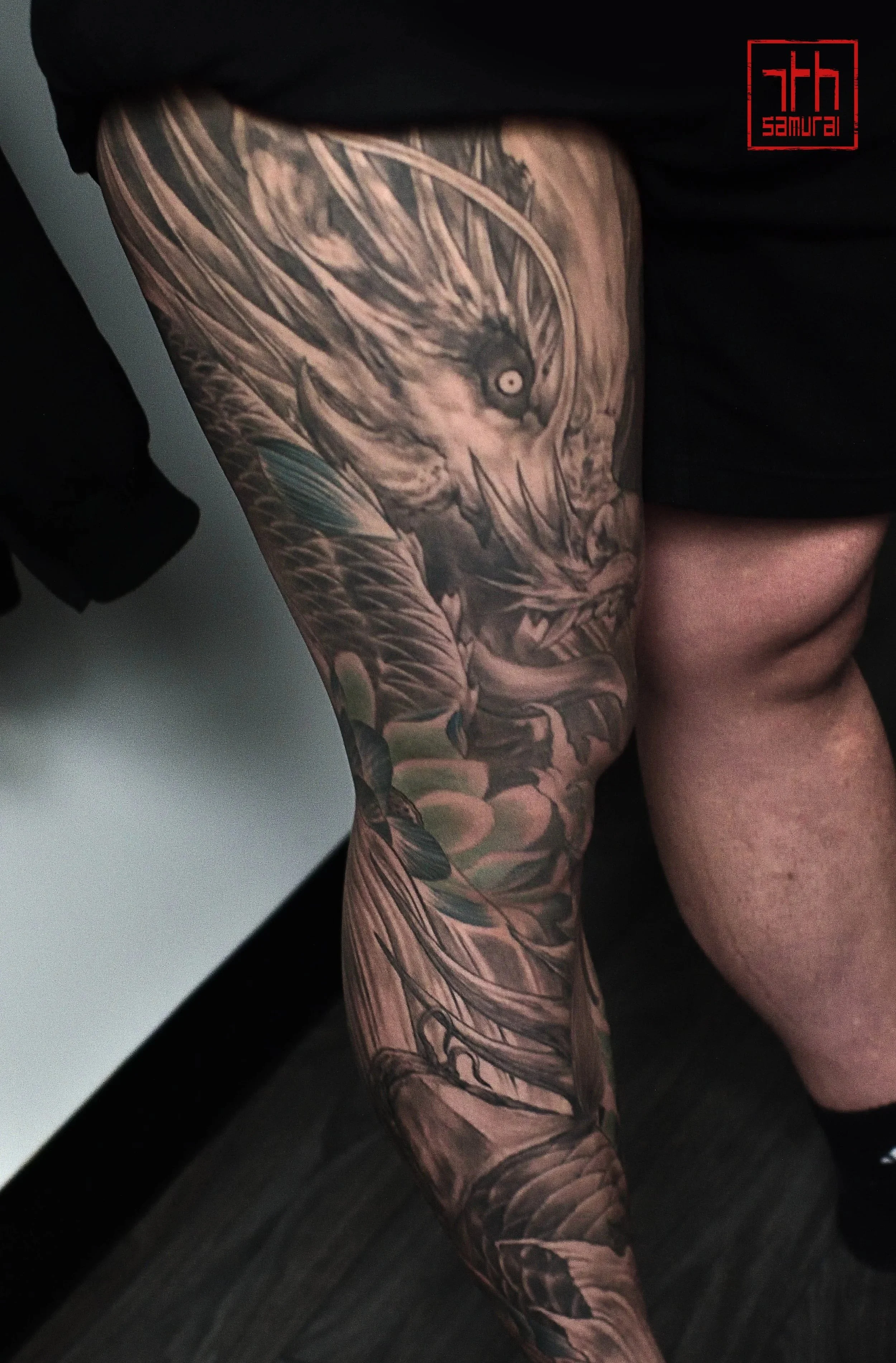 dragon gate koi lotus leg mens asian sleeve tattoo kai 7th samurai 2021