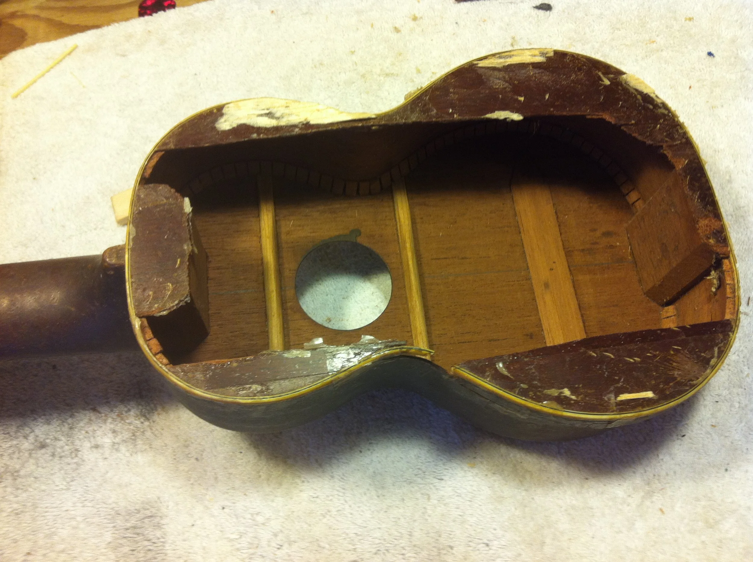 Aha! Not much left under that balsa wood.