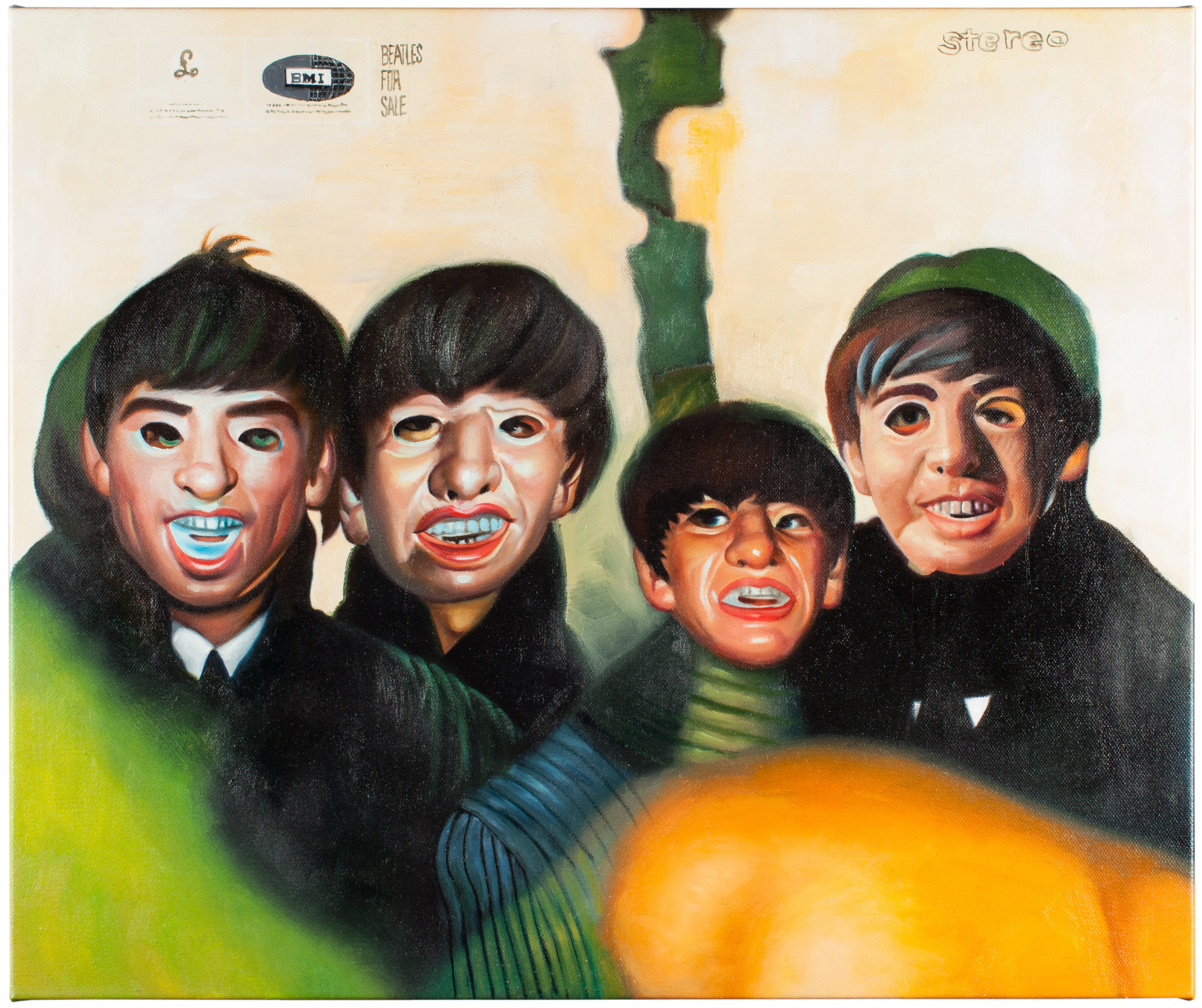Johnny Dunn Shitty Beatles Oil on Canvas 25 x 21 inches
