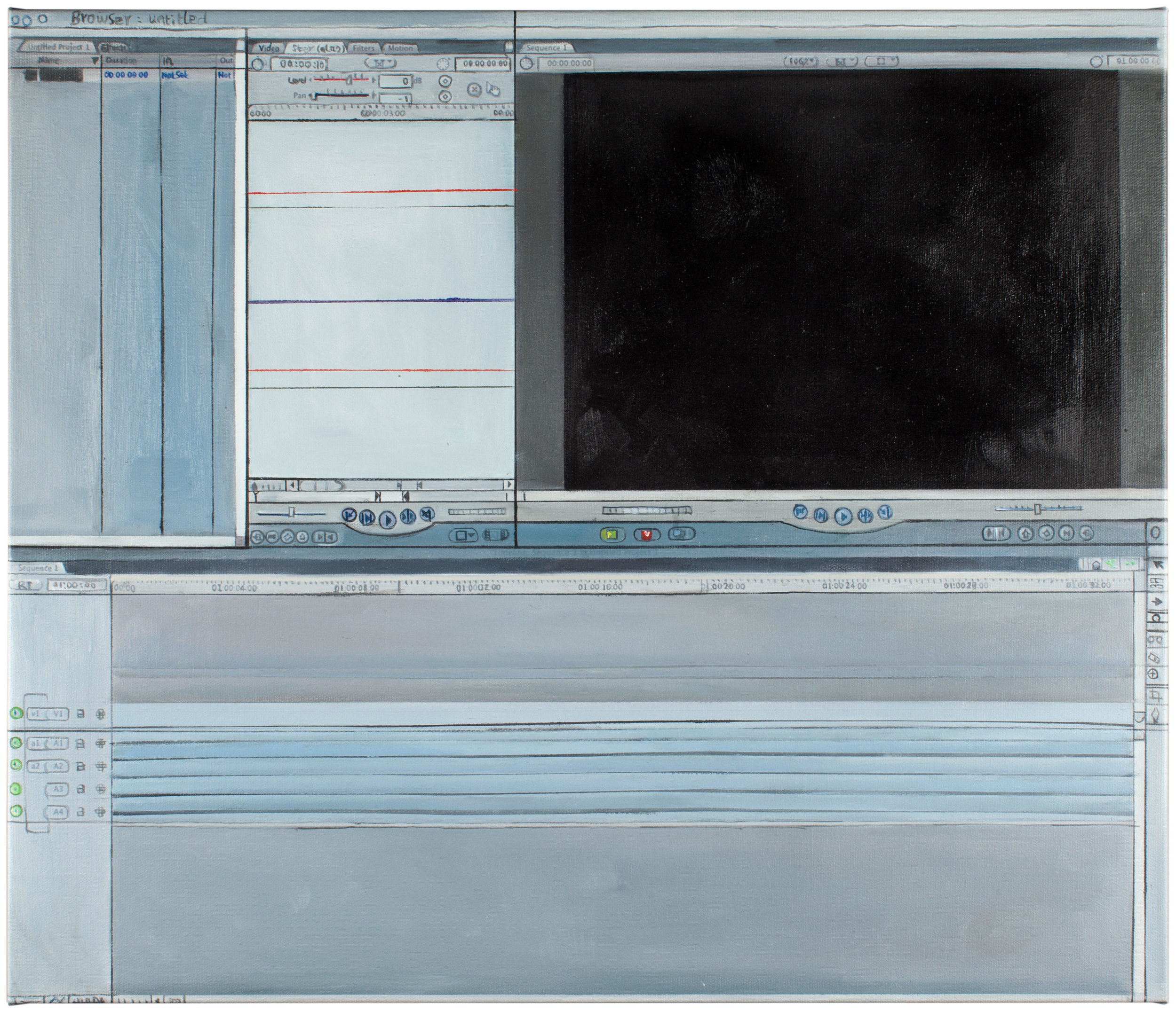 David OReilly Untitled Final Cut Pro Project Oil on Canvas 25 x 21 inches