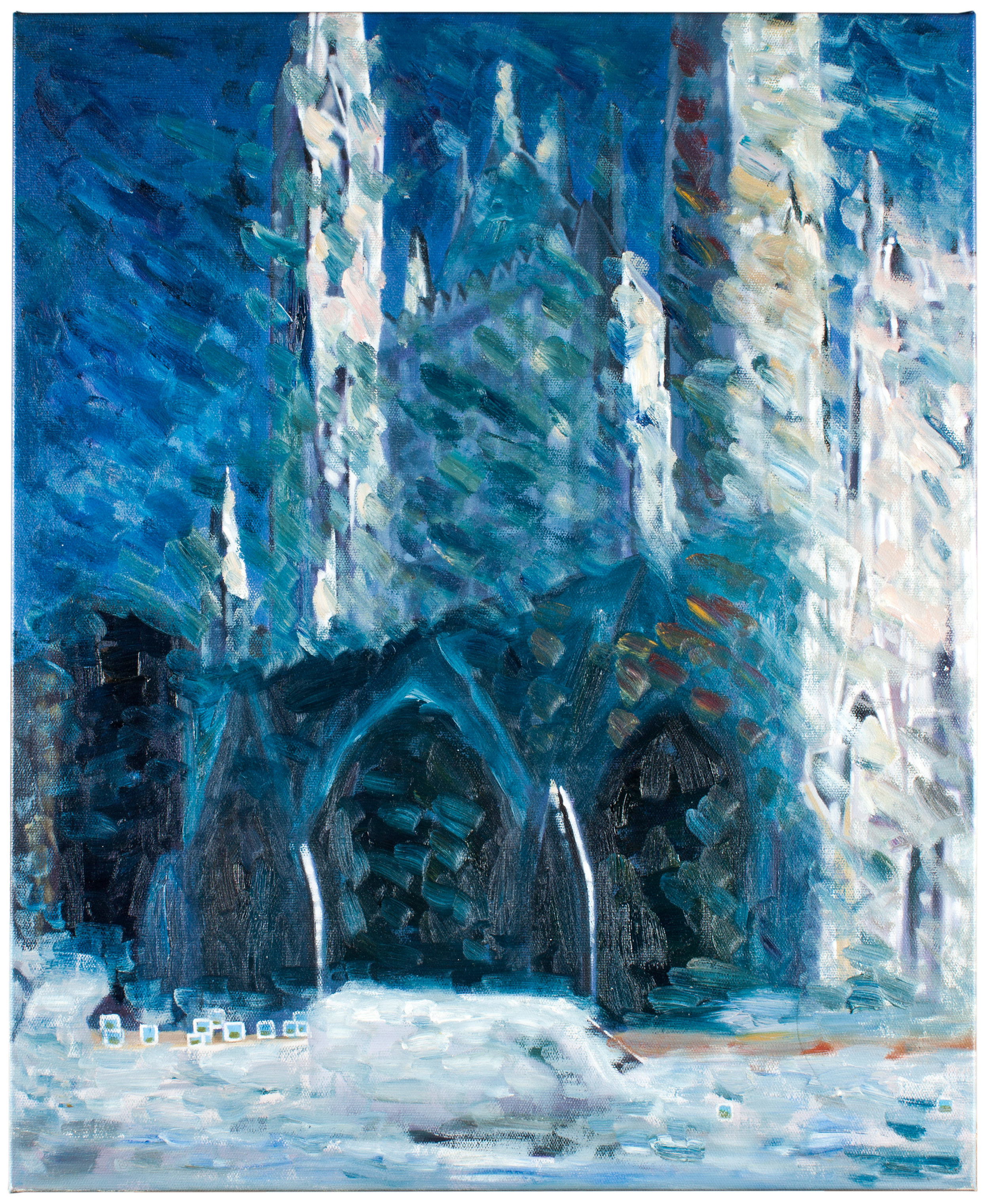 Alexander Tarrant Google Earth Rouen, Monet Style Oil on Canvas 20 x 25 inches