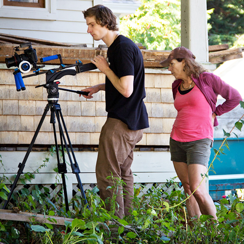 Pamela Tanner Boll at work on "A Small Good Thing."