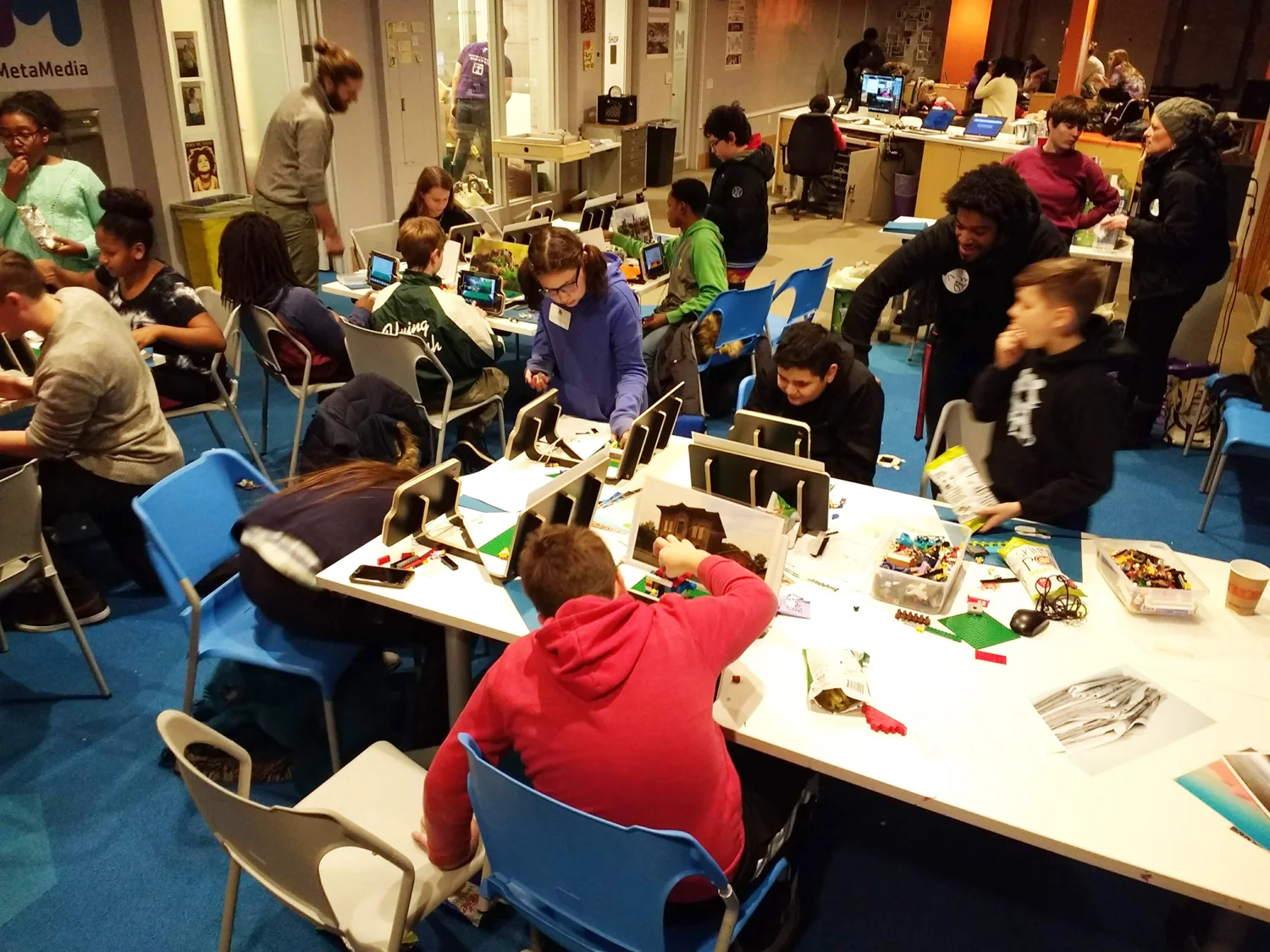 Seventeen middle school students learn about stop-motion at the McGaw YMCA in Evanston, on December 7.