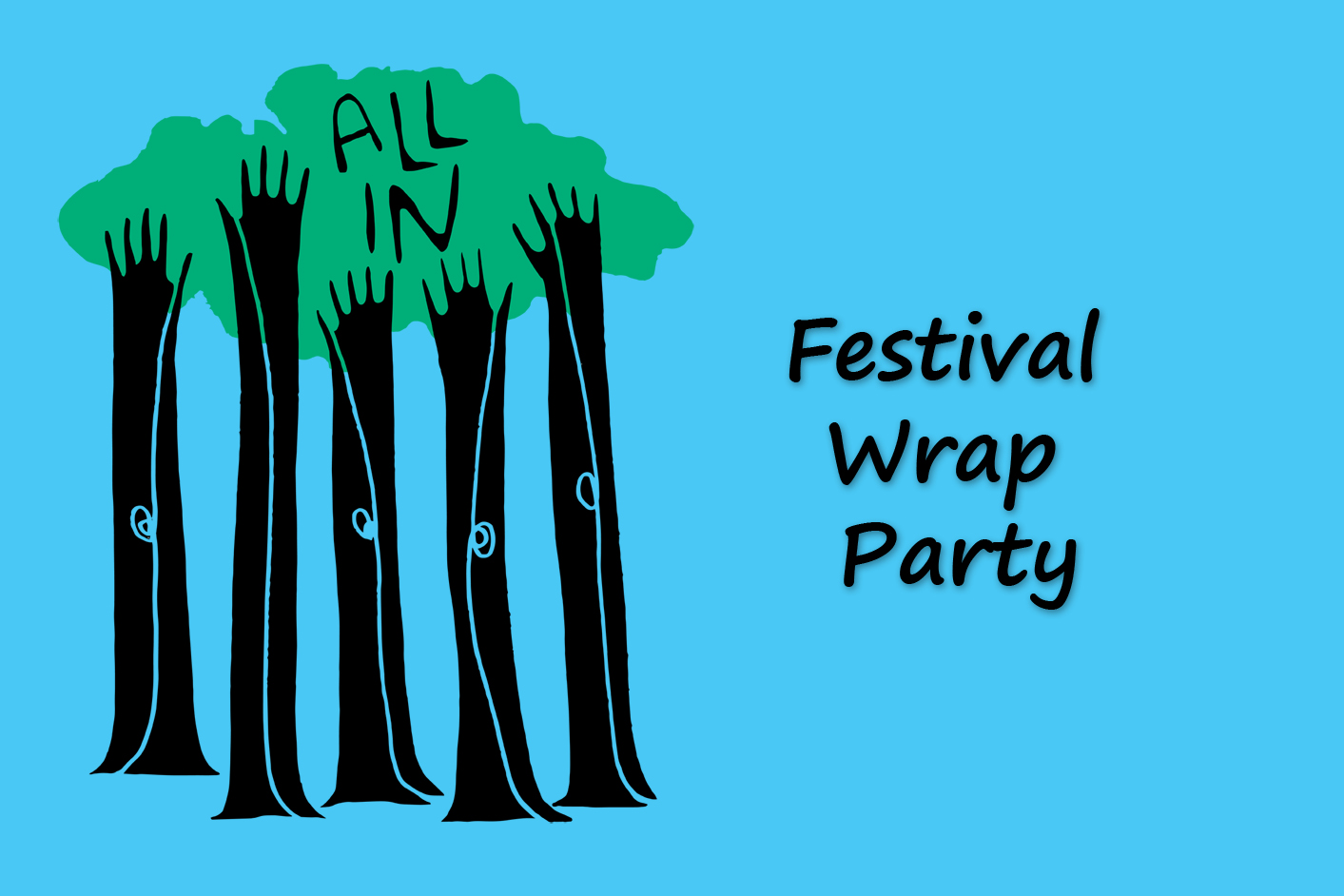 Festival Wrap Party artwork of hands reaching up.