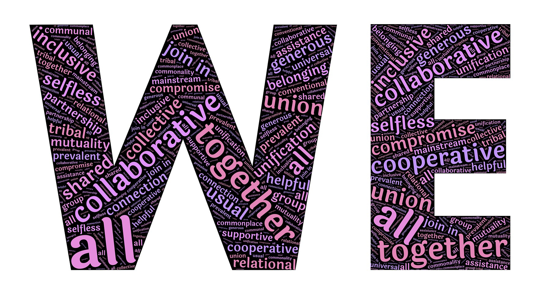 Words on the letters WE.