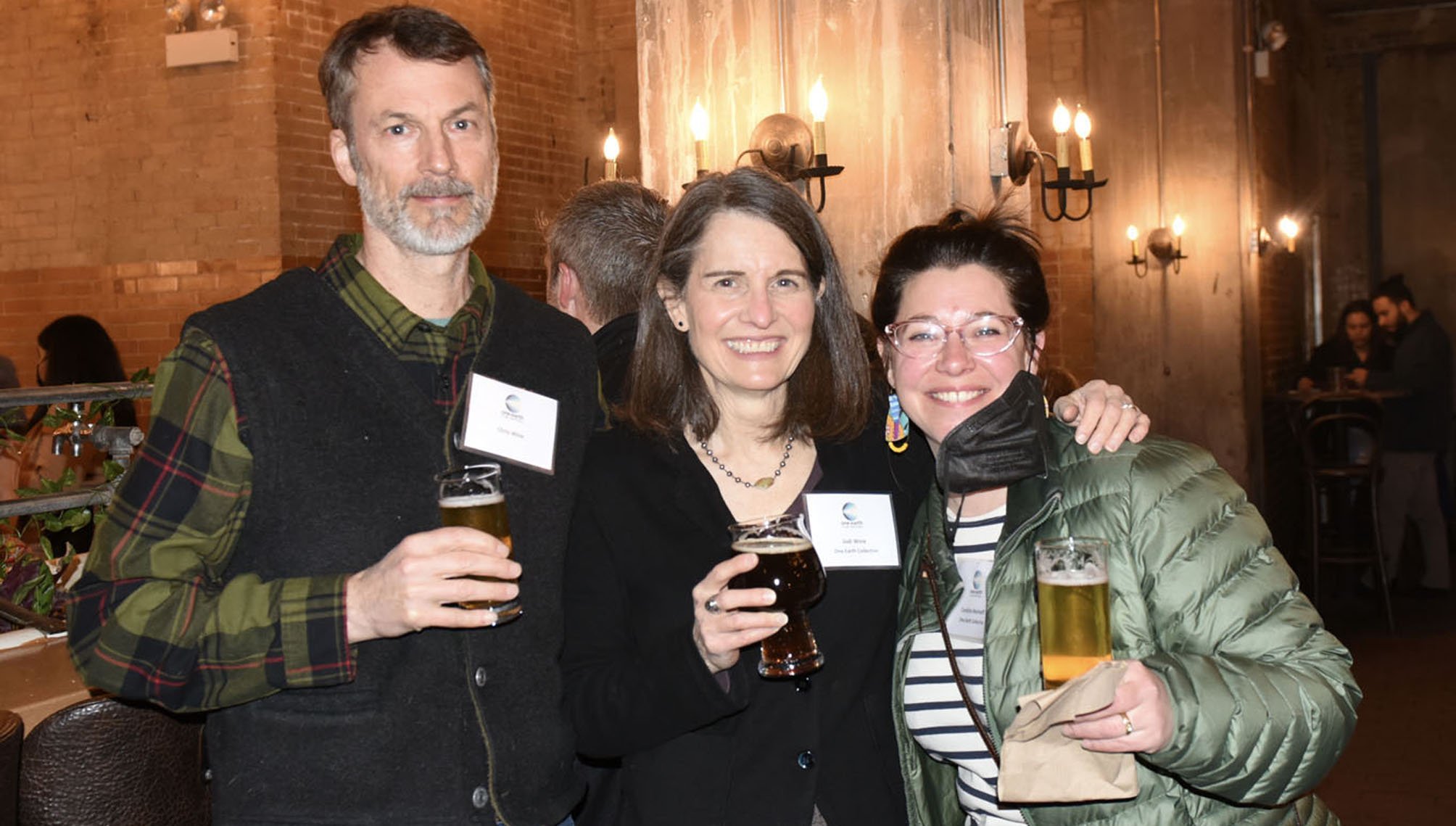  Revelers from left Chris Wine, Jodi Wine, and Carolyn Marinoff. 