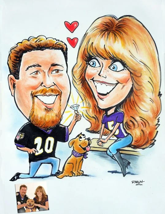 The Proposal Caricature Drawing