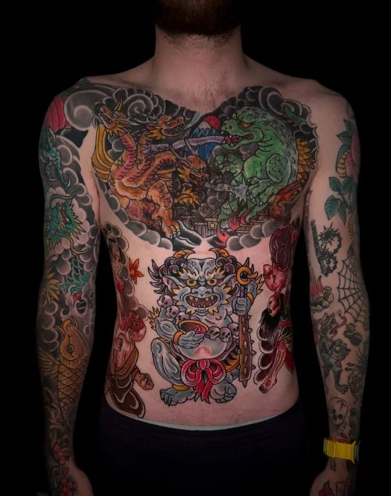 Japanese irezumi bodysuit tattoo by San Diego tattoo artist Chris Cockrill at Remington Tattoo