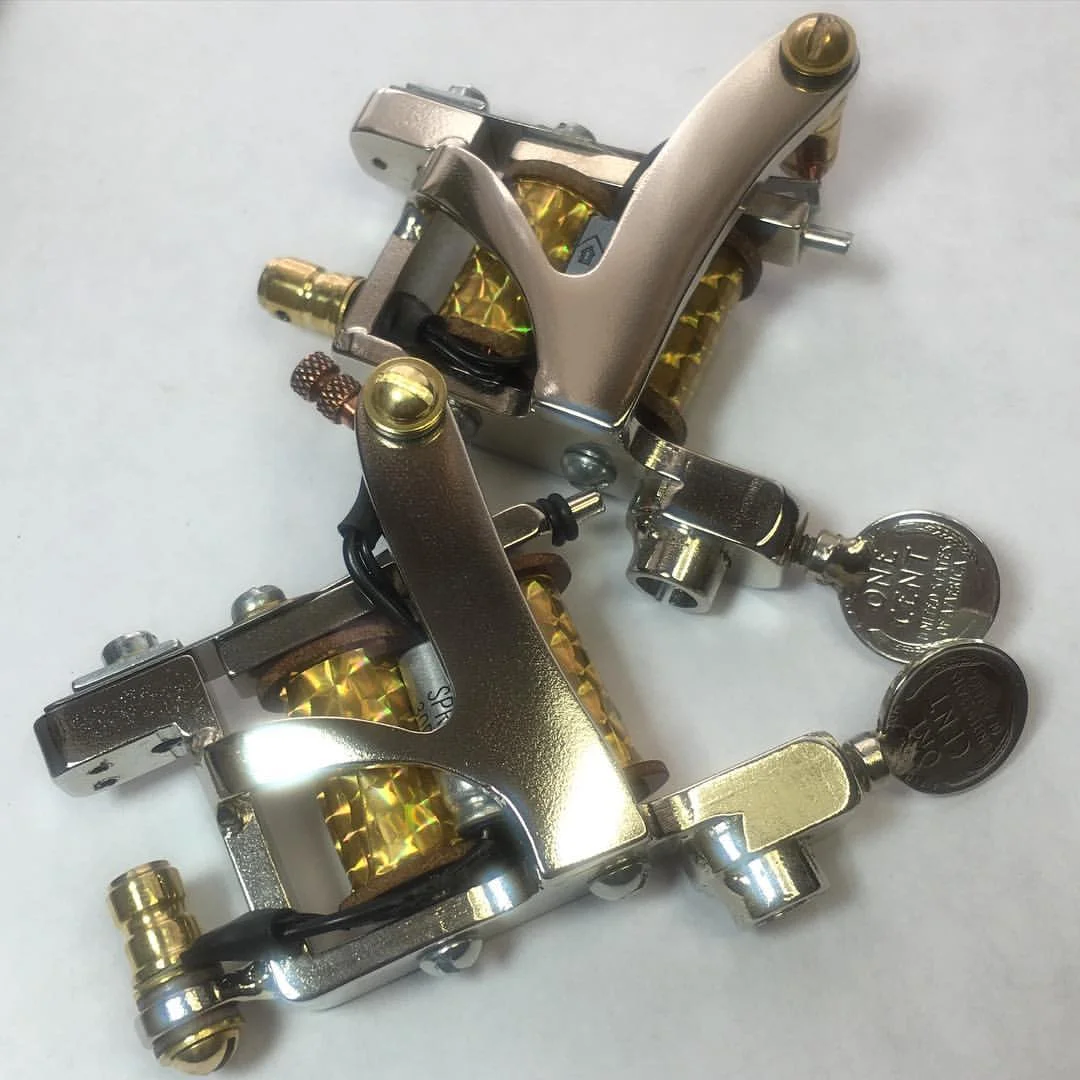 pair of nickel plated jonsey tattoo machines 