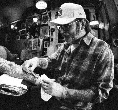 attoo artist Chris Cockrill working at Remington Tattoo in North Park San Diego