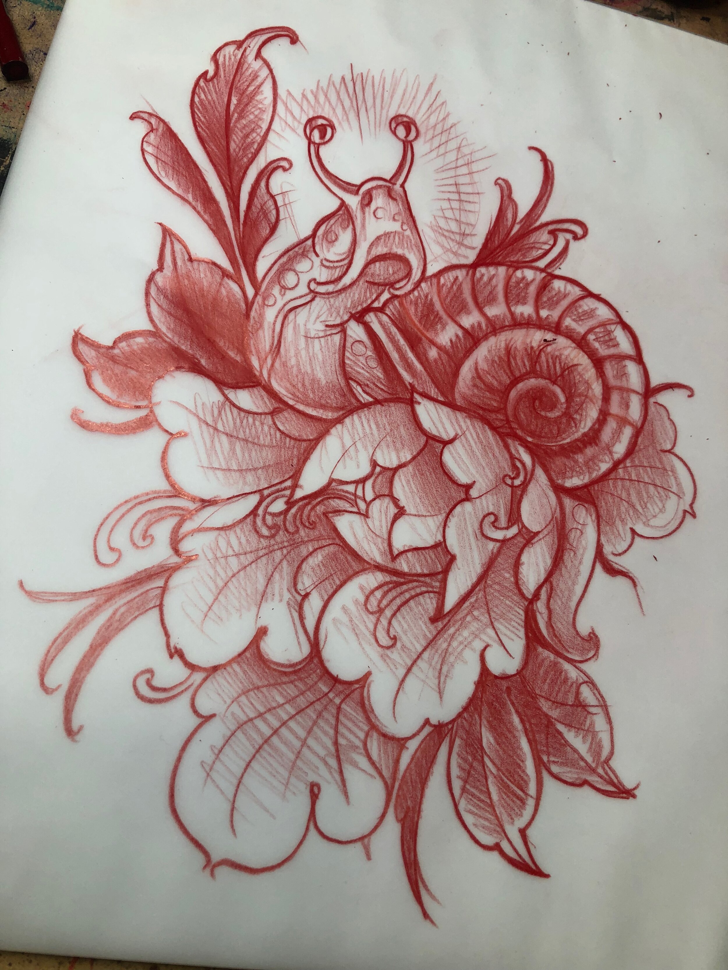 Snail and rose by rabtattoo  Tattoogridnet