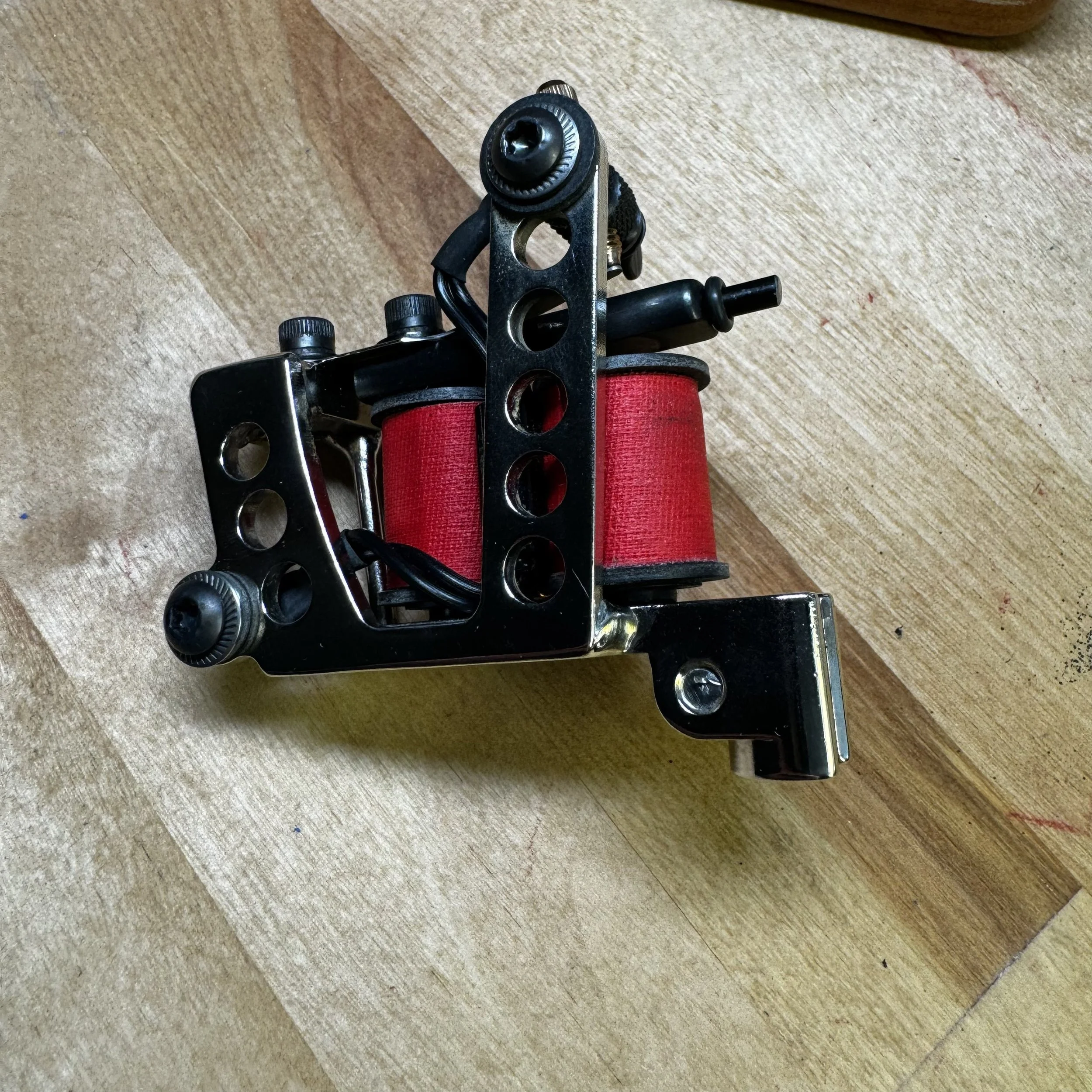 mini nickel plated no 6 tattoo machine 
