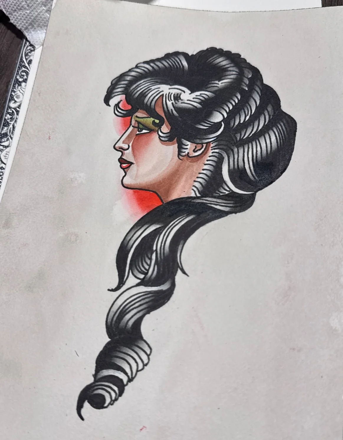 Traditional Lady Head Tattoo Flash: Iconic Designs