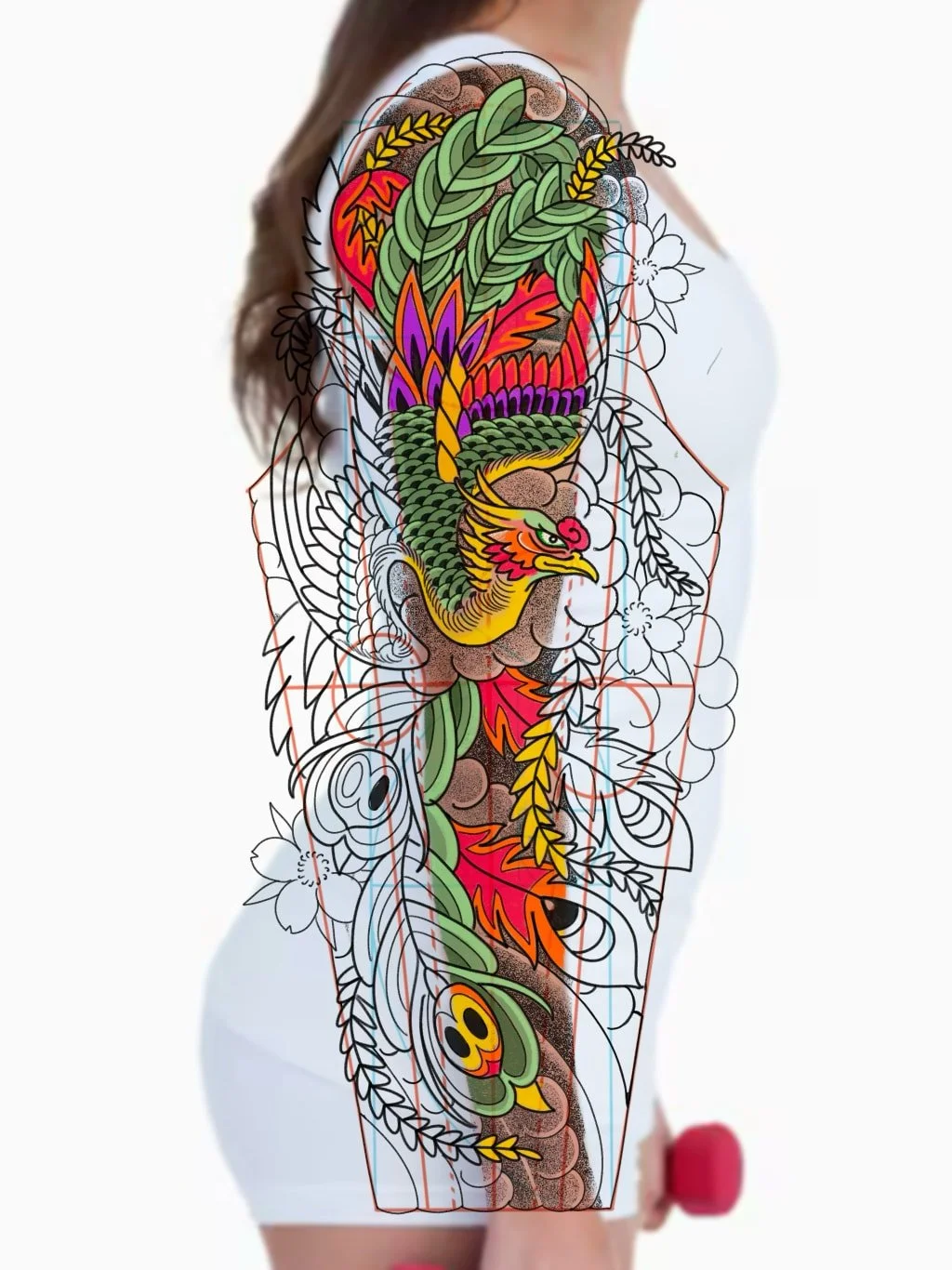 Hou-ou (鳳凰) Japanese Phoenix Sleeve Tattoo Design