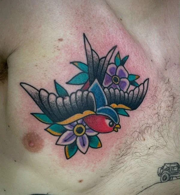 american traditional swallow tattoo 