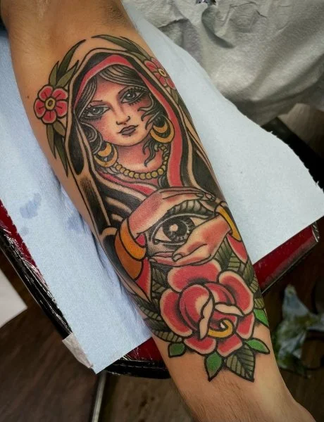 traditional reaper lady tattoo 