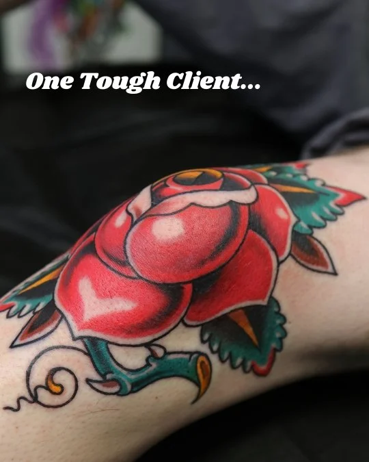 sailor jerry stlye rose on a knee don in northpark 