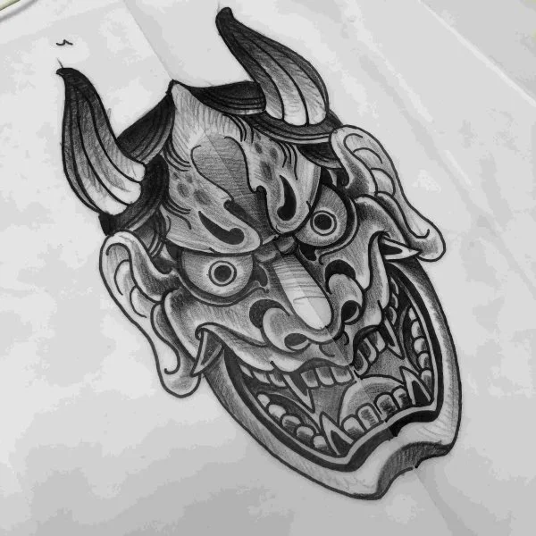 hannya mask tattoo design 