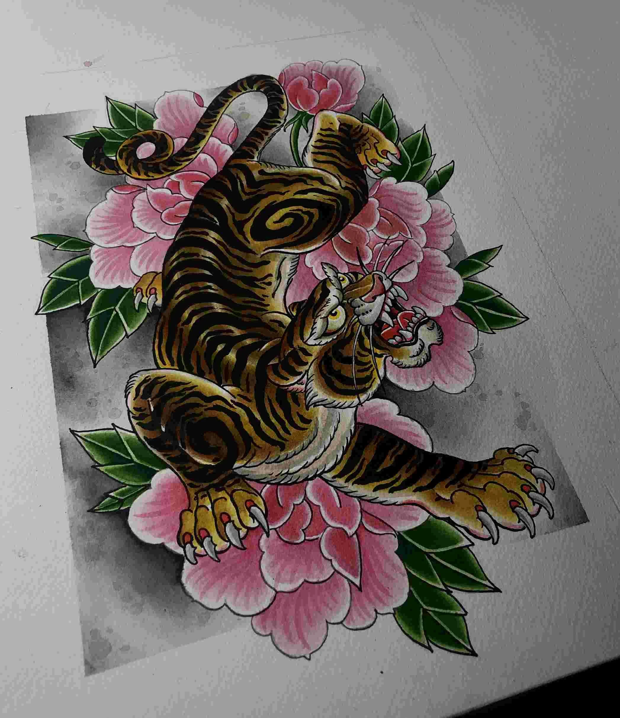 japanese tiger tattoo design from a north park tattoo artist 
