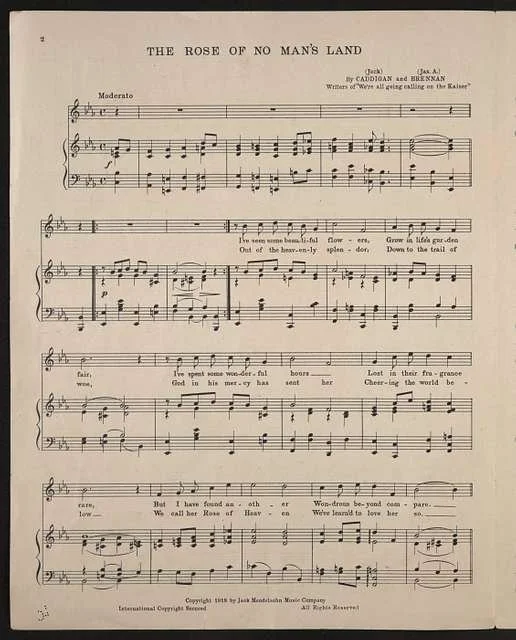 rose of no man's land sheet music