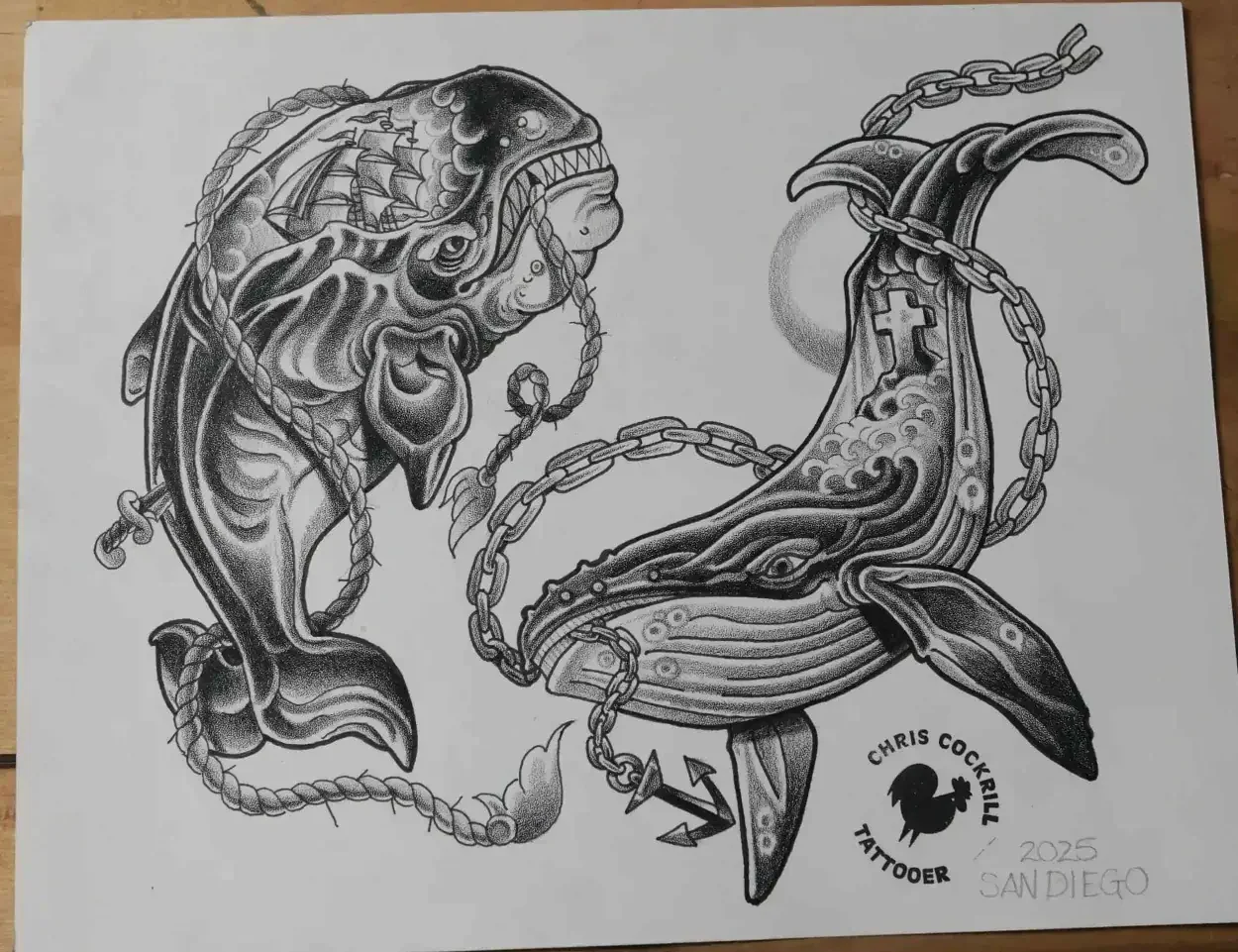 whale tattoo designs flash sheet