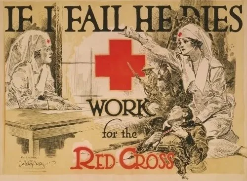 vintage Red Cross nursing poster