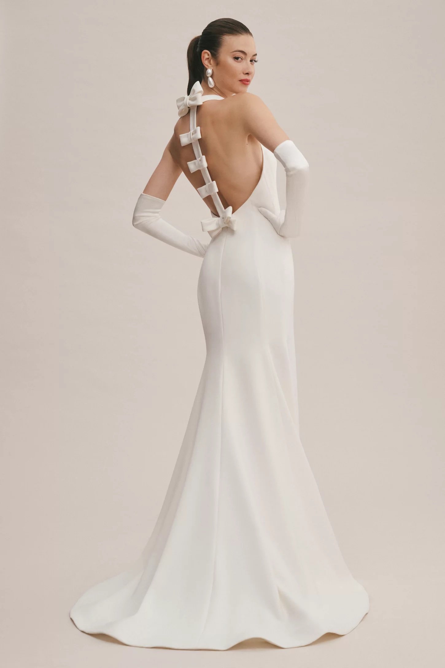 Bow-Stacking Trend: Viktor &amp; Rolf for BHLDN Maisie High-Neck Bow-Back Wedding Gown