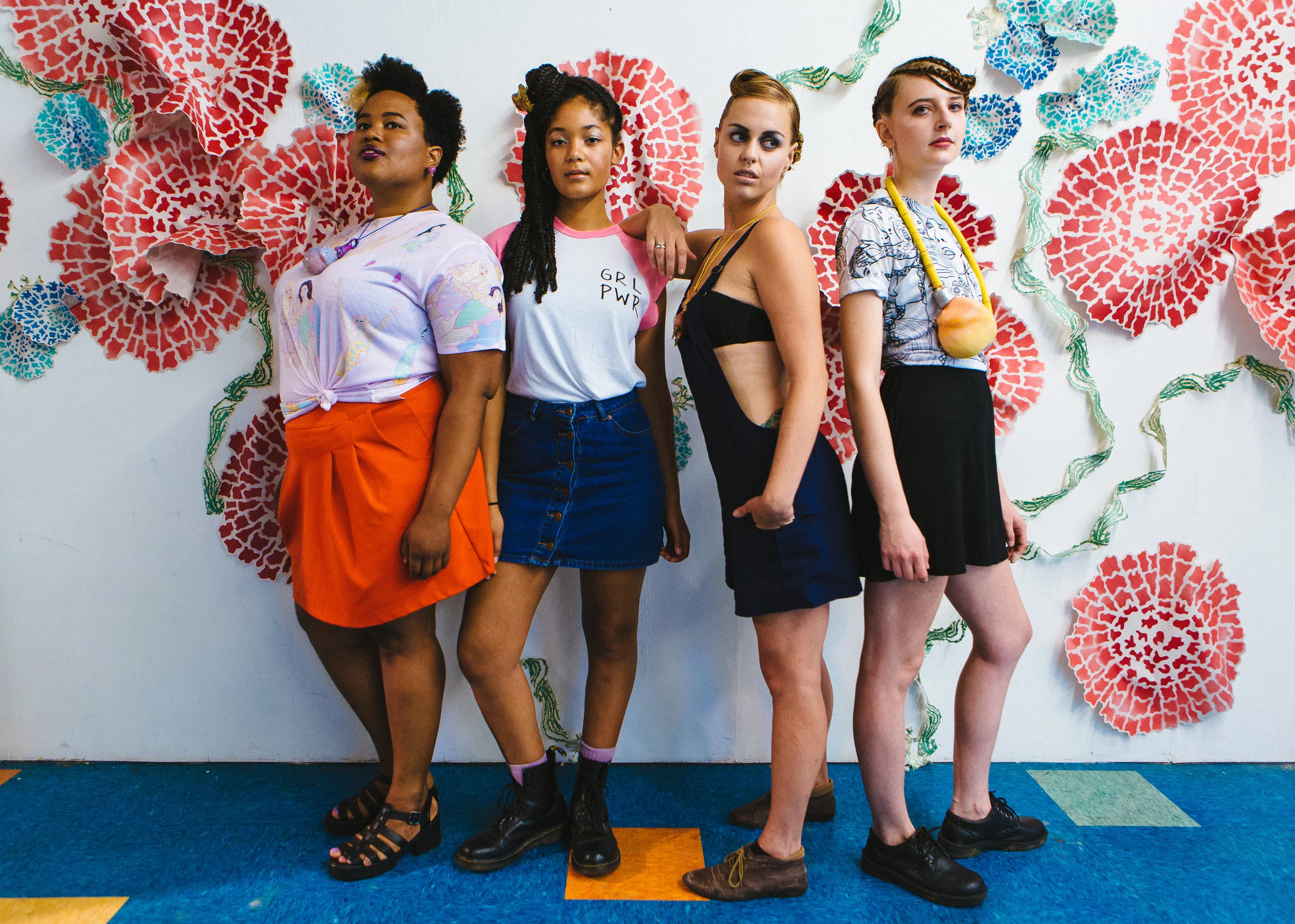 Alexia, Aisha, Alice, and Liz during out Public Space One photo/video style shoot. Photo by Stephanie Sunberg. 