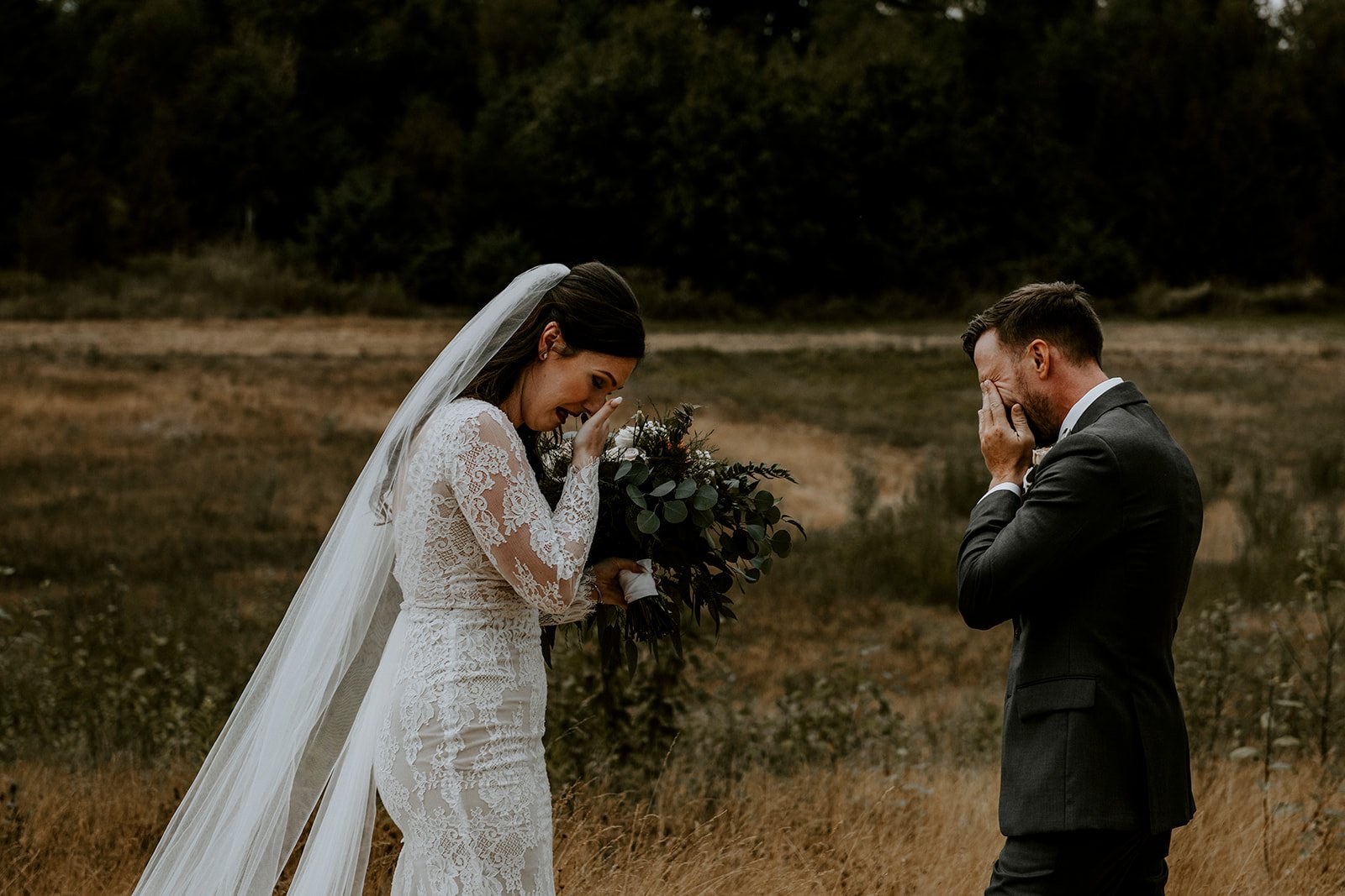 Emotional First Look at a Vancouver Wedding