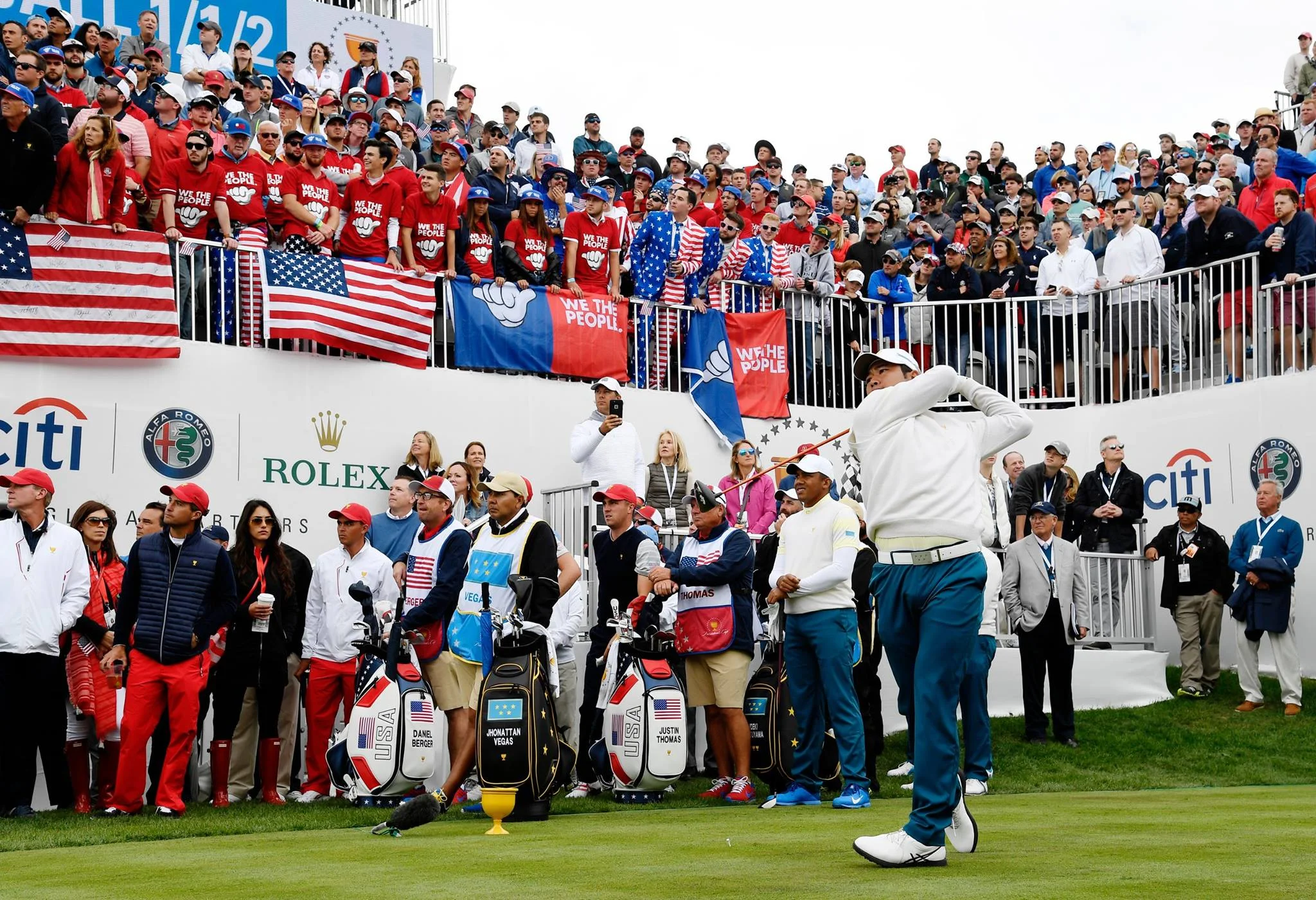 We The People supporters front row at The Presidents Cup 2017.