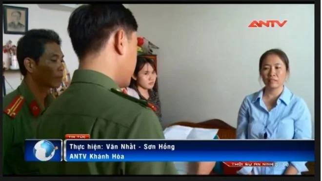 State tv channel ANTV reports on the arrest of Nguyễn Ngọc Như Quỳnh. (Photo: Screengrab)