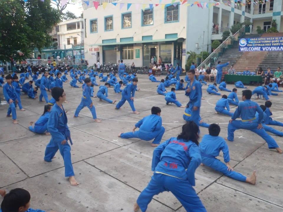 Vovinam Club from Blegny, Belgium visits Sài Gòn to practice with young practitioners. (Photo: Vovinam Blegny)