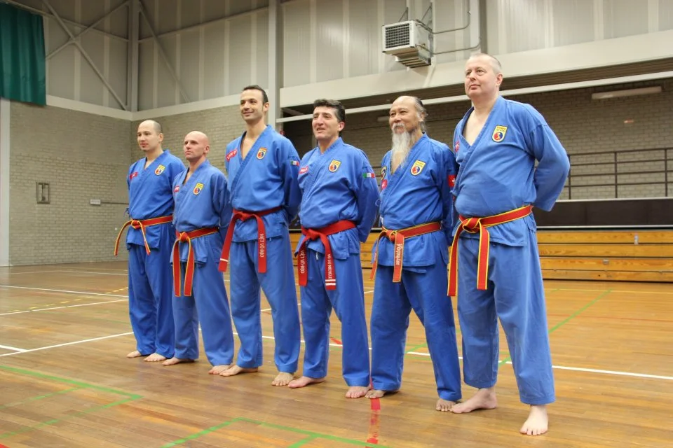 Masters are awarded the red belt, signifying a mastery of Vovinam at the blood level. (Photo: Vovinam Blegny)